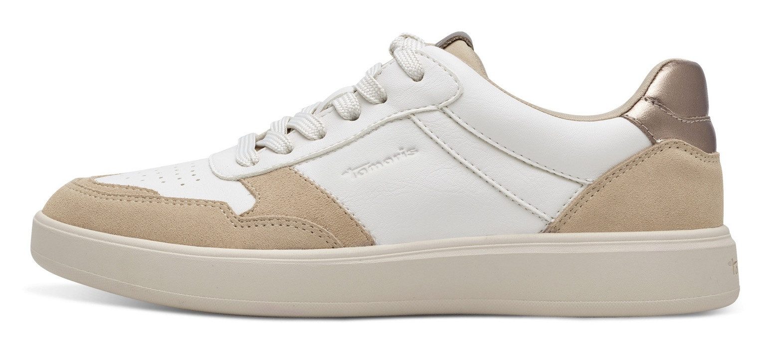 Tamaris Plateausneakers vrijetijdsschoen, lage schoen, veterschoen met contrastafwerkingen
