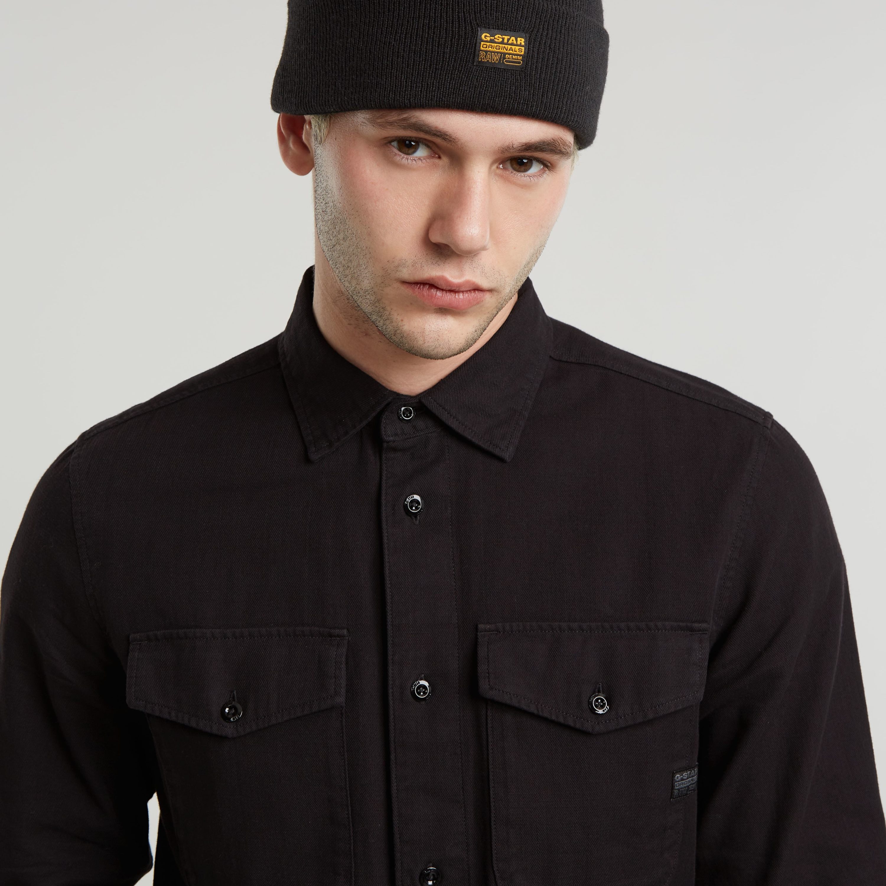 G-Star RAW Jeans overhemd Marine Slim met klepzakken