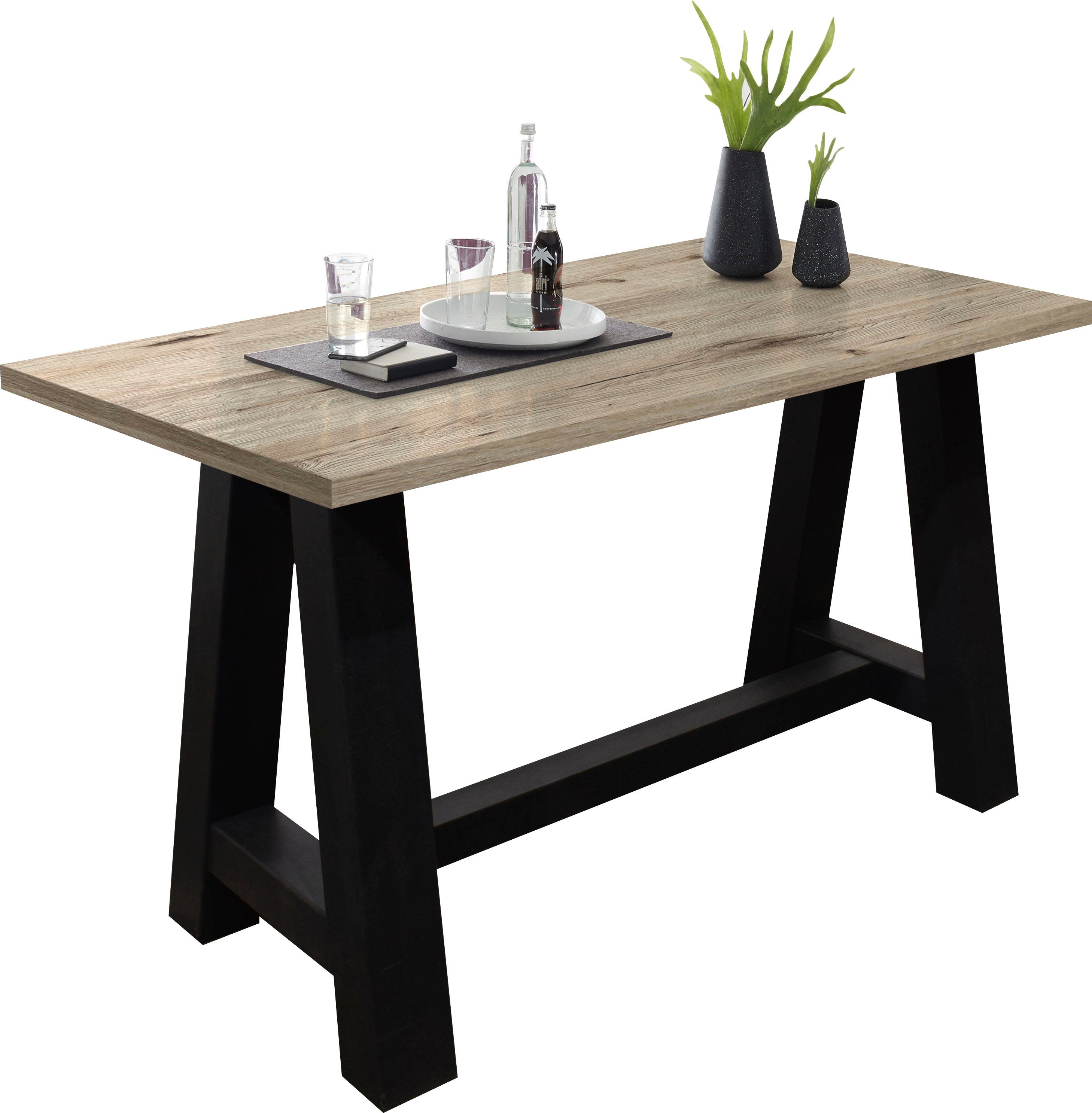 Mäusbacher Bartafel Frame in A-model (breedte 120, 140 of 160 cm) rechthoekige tafels maat 140 cm x 105 cm x 70 cm beige