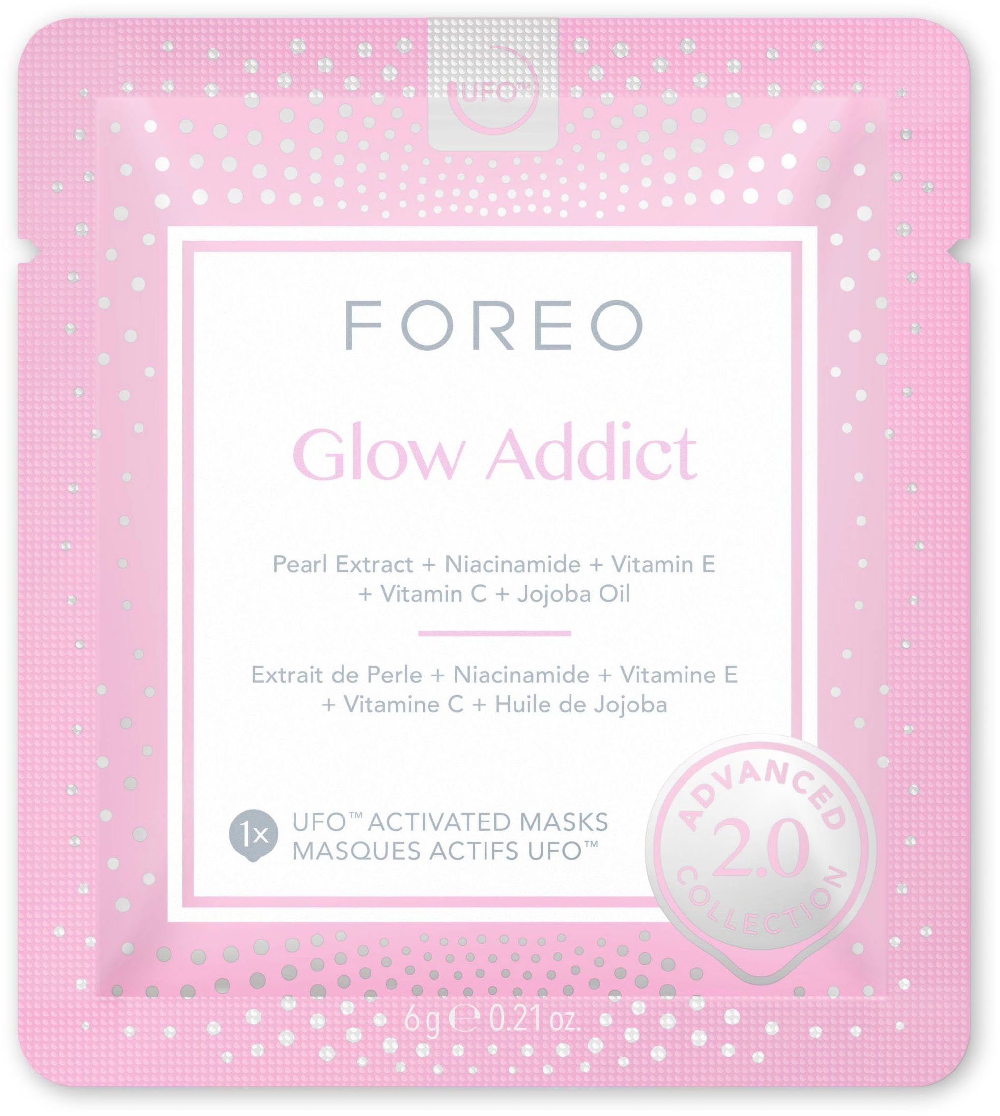 FOREO Gezichtsmasker UFO™ Mask Glow Addict 2.0 compatibel met ufo™ & ufo™ mini (set, 6-delig)