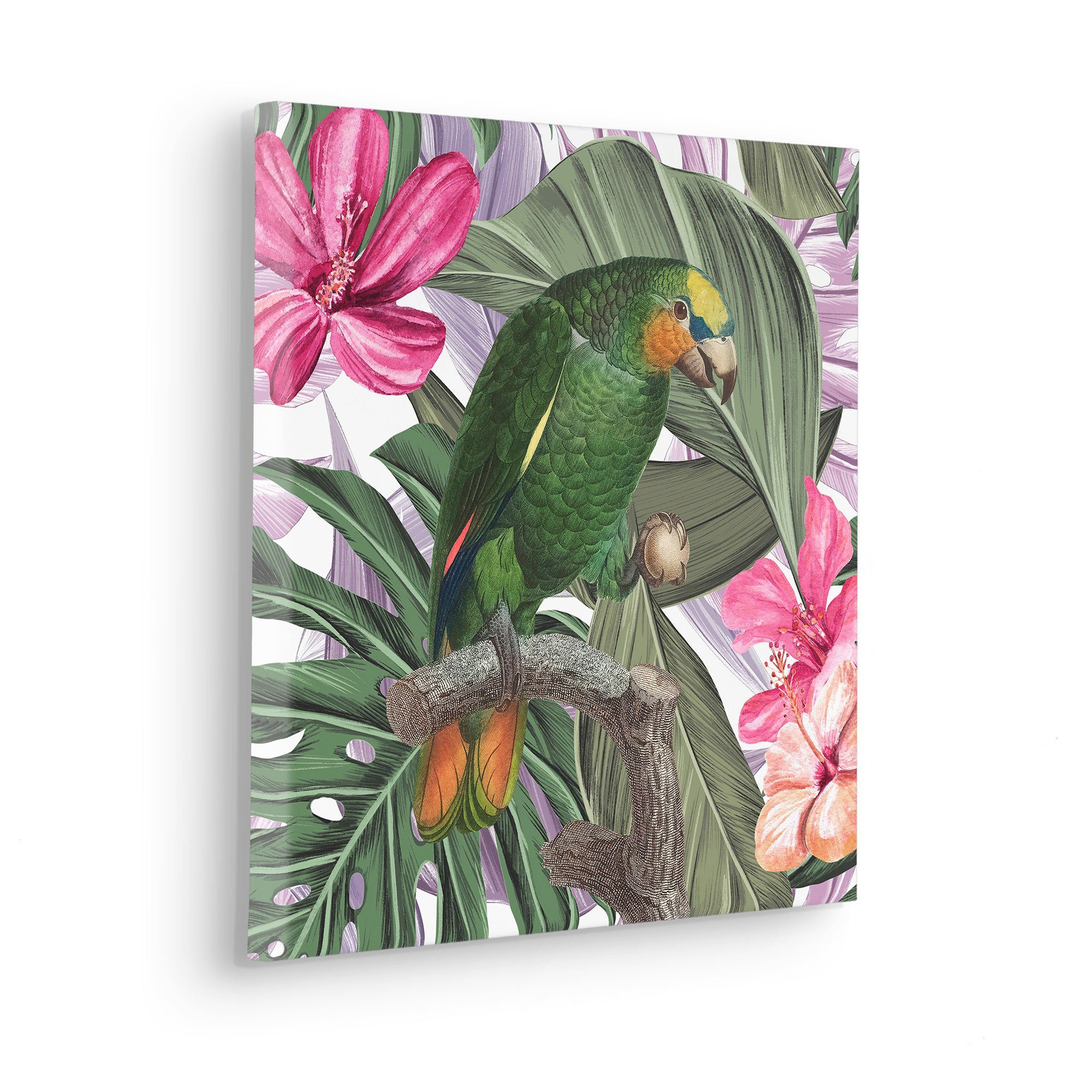 Komar Artprint op linnen Hibiscus Flirt - Afmeting 40 x 40 cm (1 stuk)