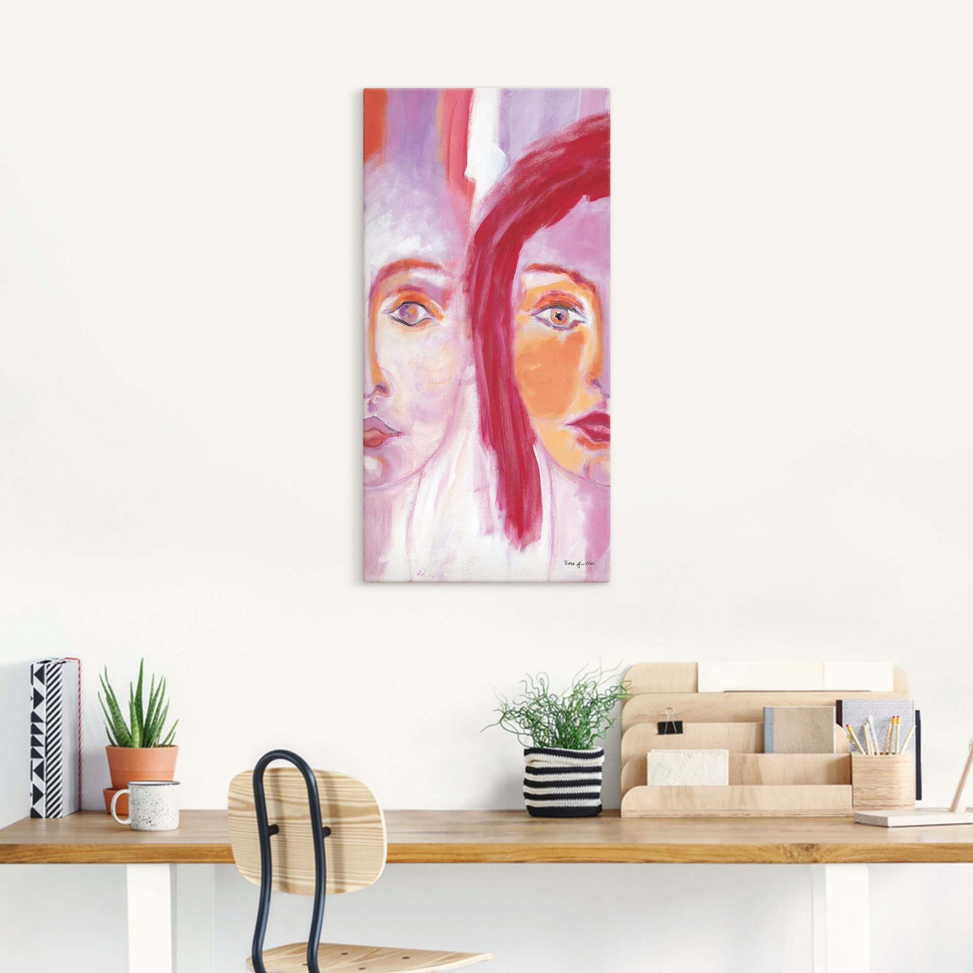 Artland Artprint op linnen Gezichten gespannen op een spieraam