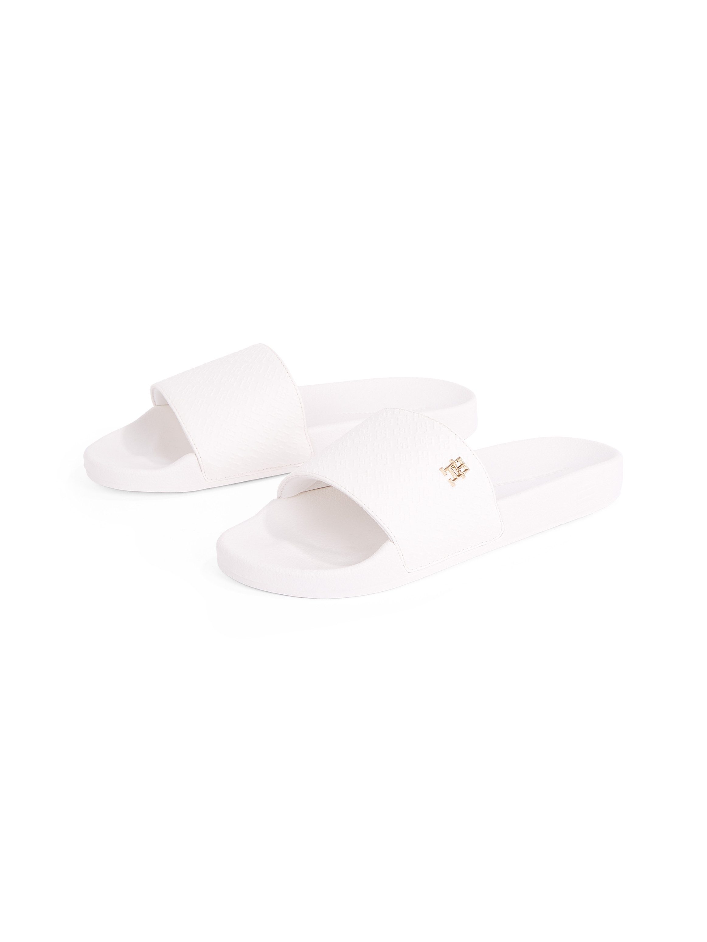 Tommy Hilfiger Slippers TH MONOGRAM POOLSIDE , comfort-schoen, zomerschoen, instapschoen met th-sieraad