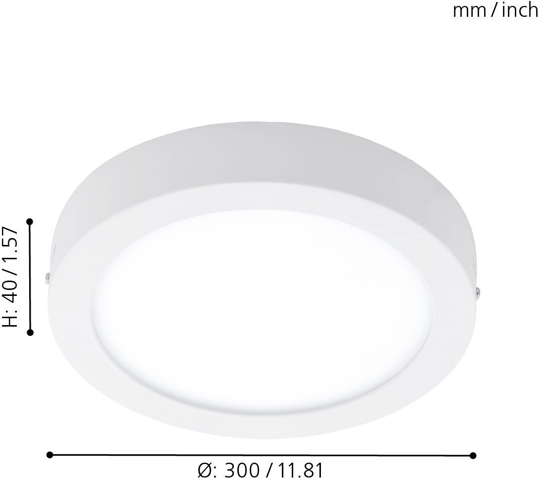 EGLO Opbouwarmatuur FUEVA-C Smart Home plafondlamp 30 cm ø, dimbaar, wittinten en kleuren instelbaar
