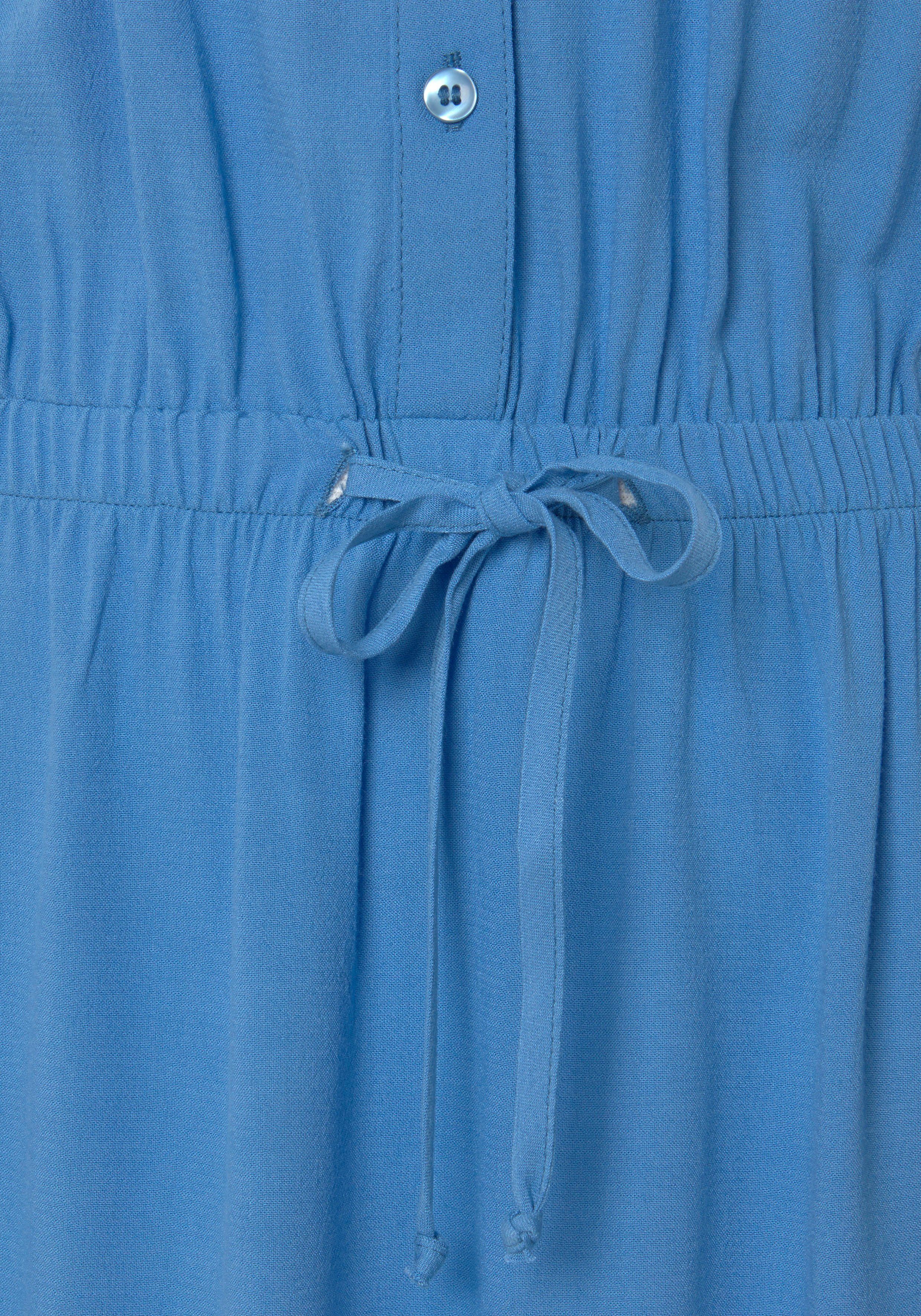 Lascana Zomerjurk Overhemdkraag en V-hals, blousejurk met elastische tailleband
