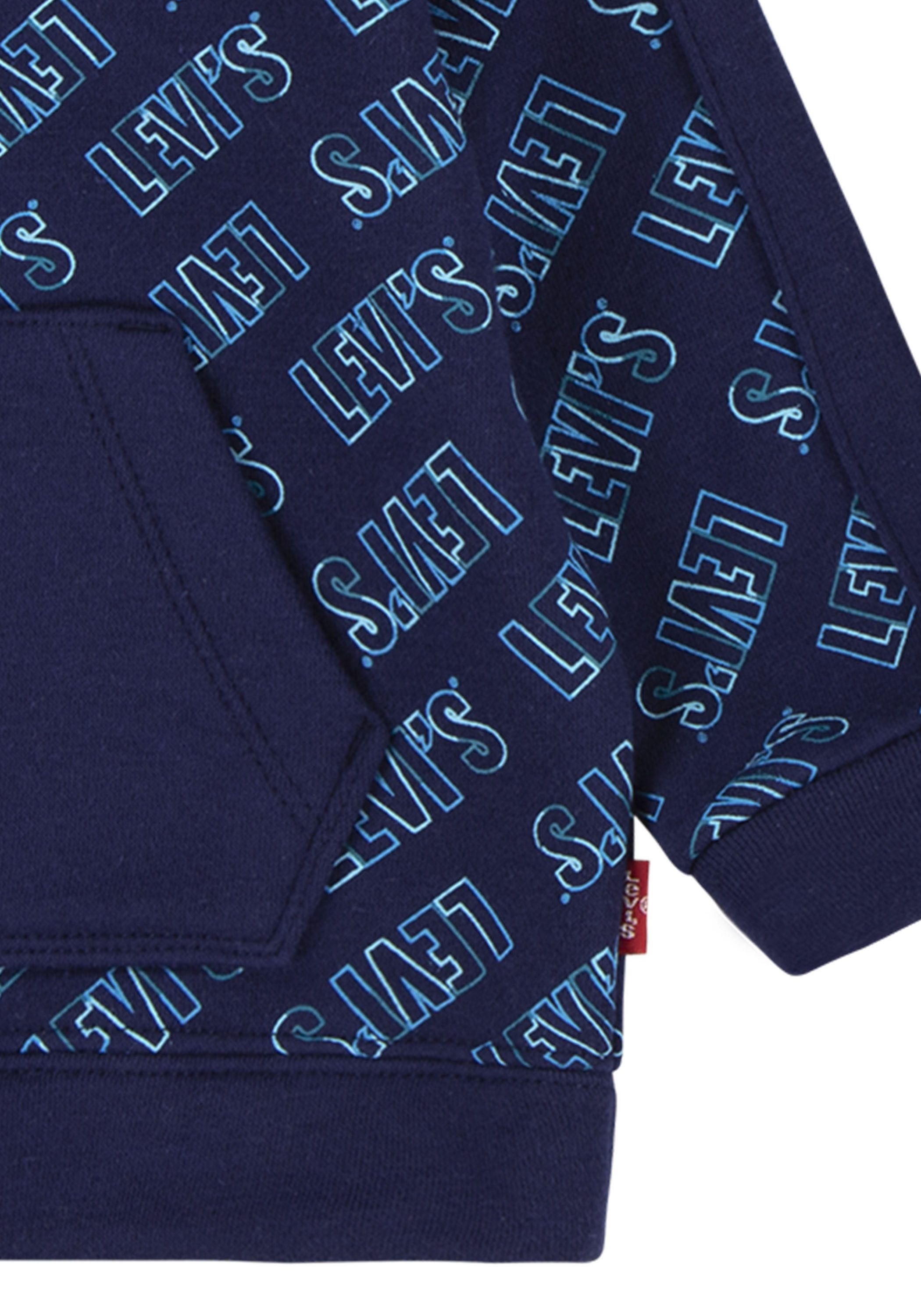 Levi's Kidswear Shirt met lange mouwen en broek met all-over logoprint (2-delig)