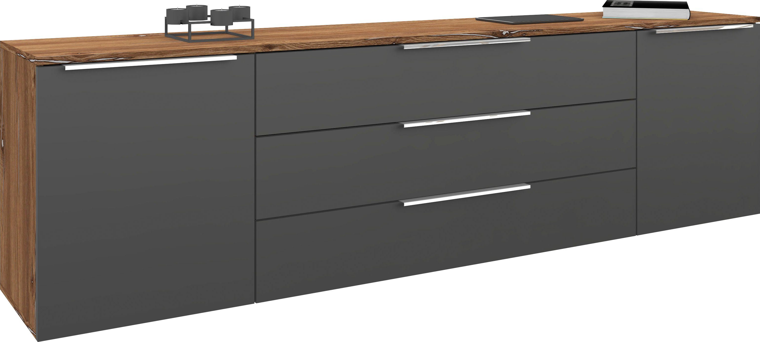 borchardt Möbel Dressoir Oliva Breedte 166 of 200 cm dressoirs maat 200 cm x 53 cm x 35 cm grijs