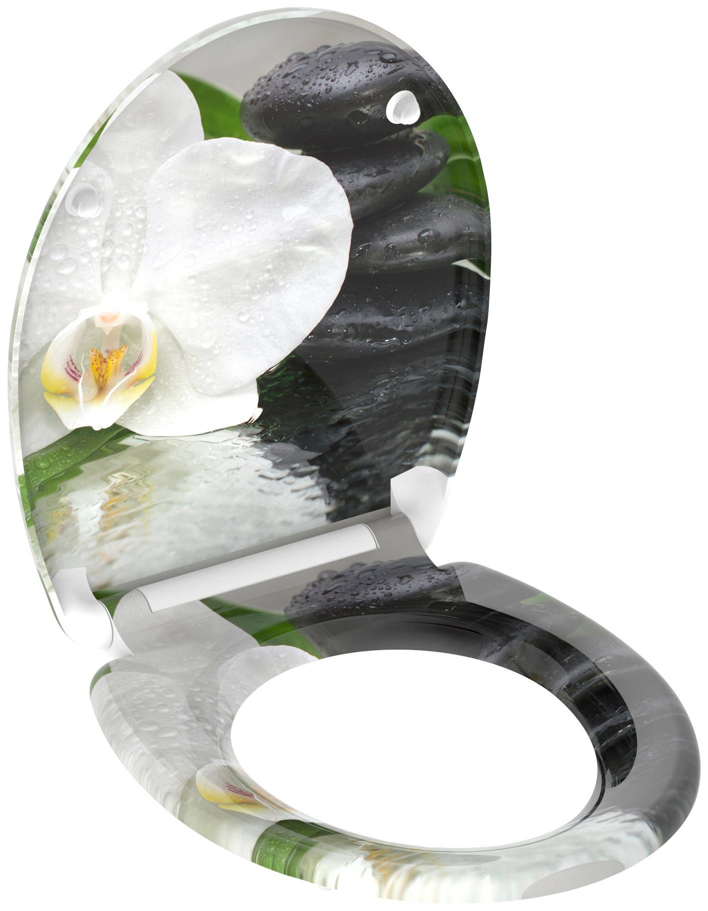 welltime Toiletzitting White flower afneembaar, softclosemechanisme, breukbestendig, krasvast, snelsluiting