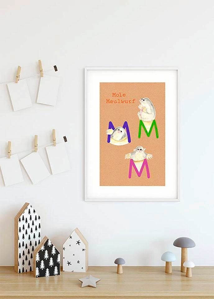 Komar Wanddecoratie ABC animal M Wanddecoratie - zonder lijst (1 stuk)