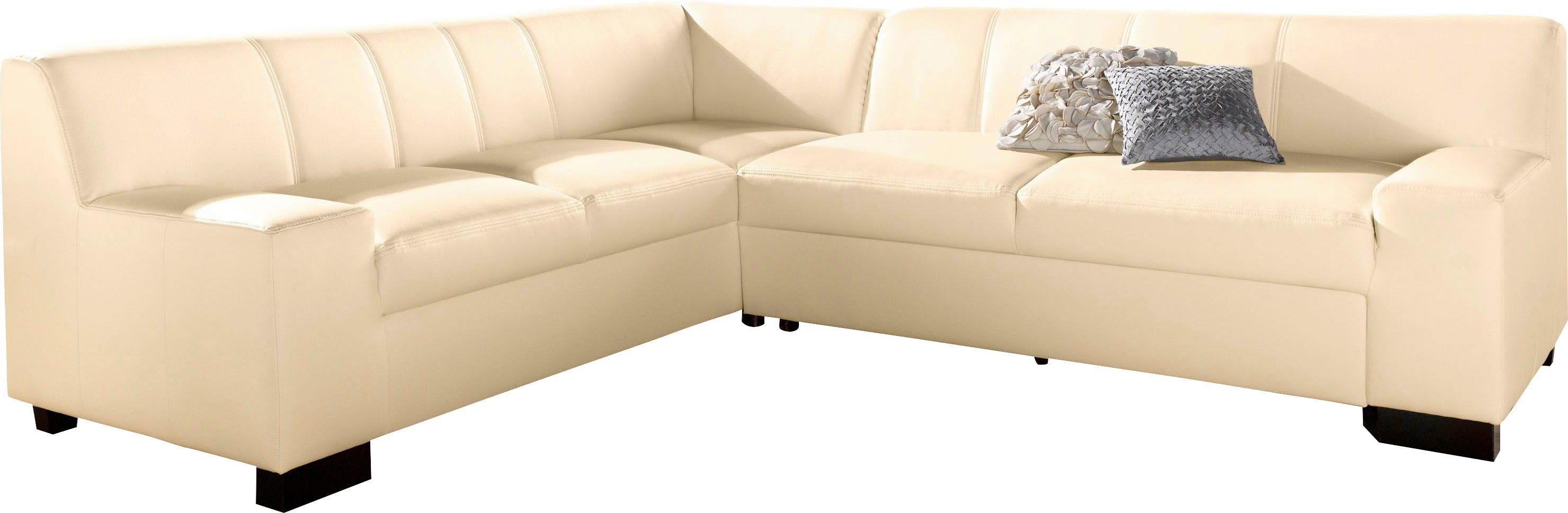 DOMO collection Hoekbank Norma, moderne armleuningen, tijdloos en elegant, L-vorm