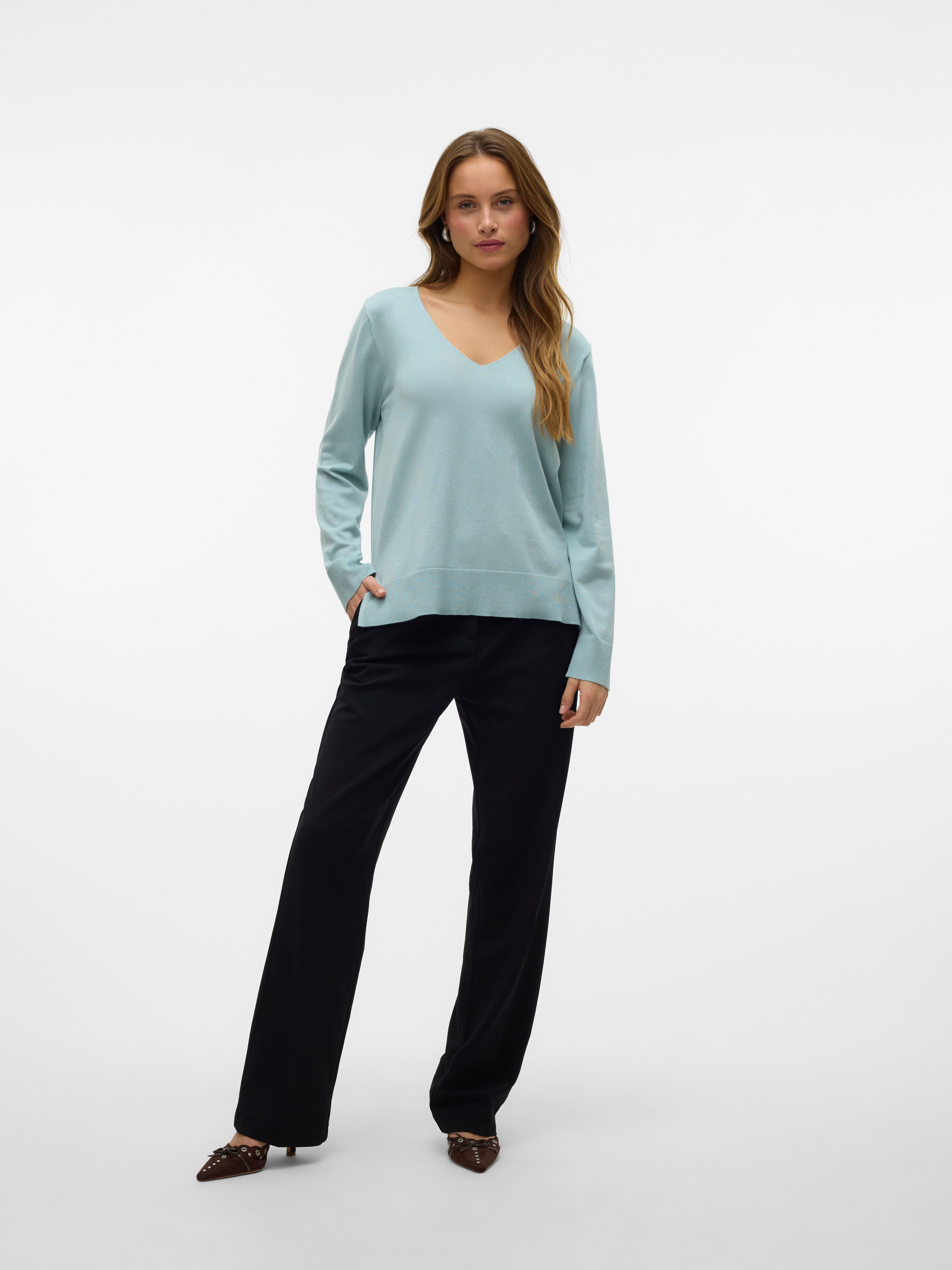 Vero Moda Gebreide trui VMSILJE LS V-NECK PULLOVER GA NOOS
