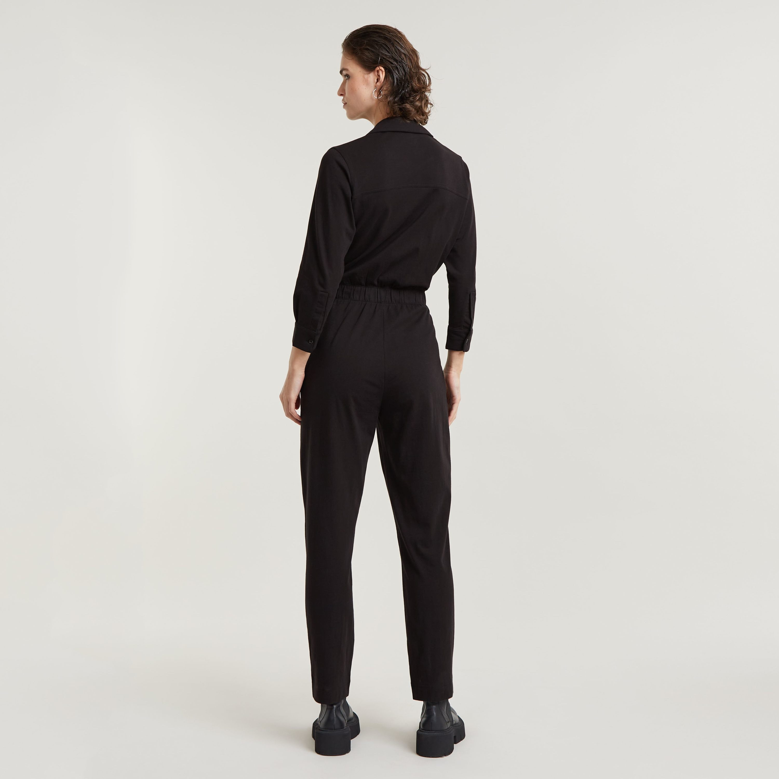 G-Star RAW Jumpsuit Shirt Jumpsuit elastische taille met knop