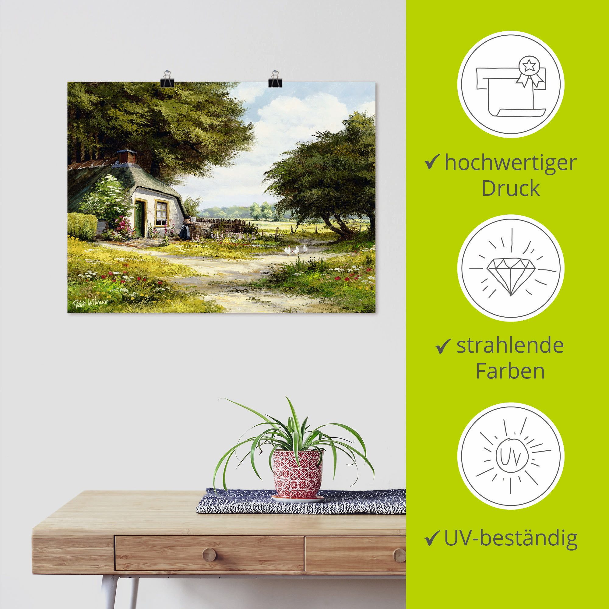 Artland Artprint Boerderij als artprint op linnen, poster in verschillende formaten maten