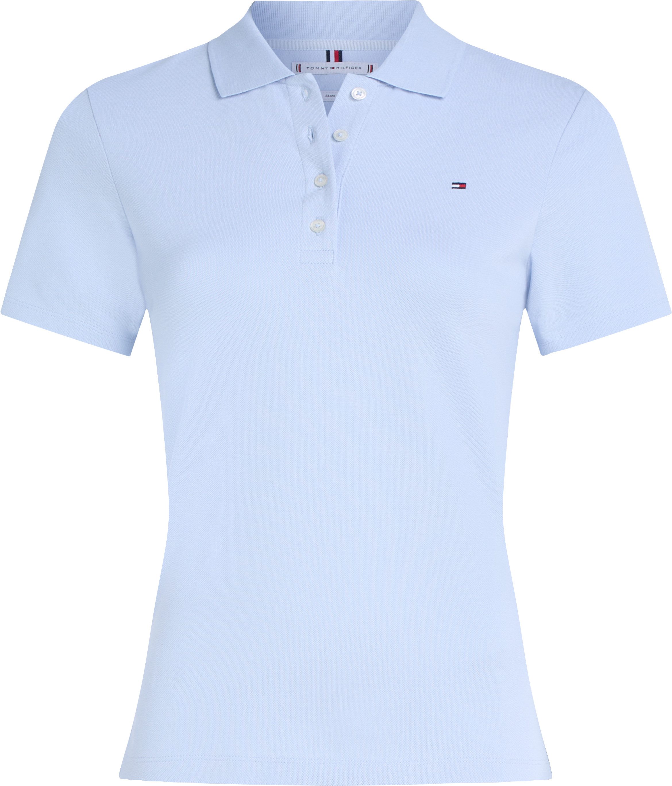 Tommy Hilfiger Poloshirt 1985 Slim Fit Pique Premium met logo-borduursel, met zijsplitten