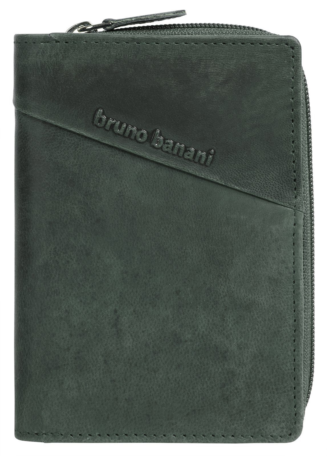Bruno Banani Portemonnee echt leder unisex portemonnees groen