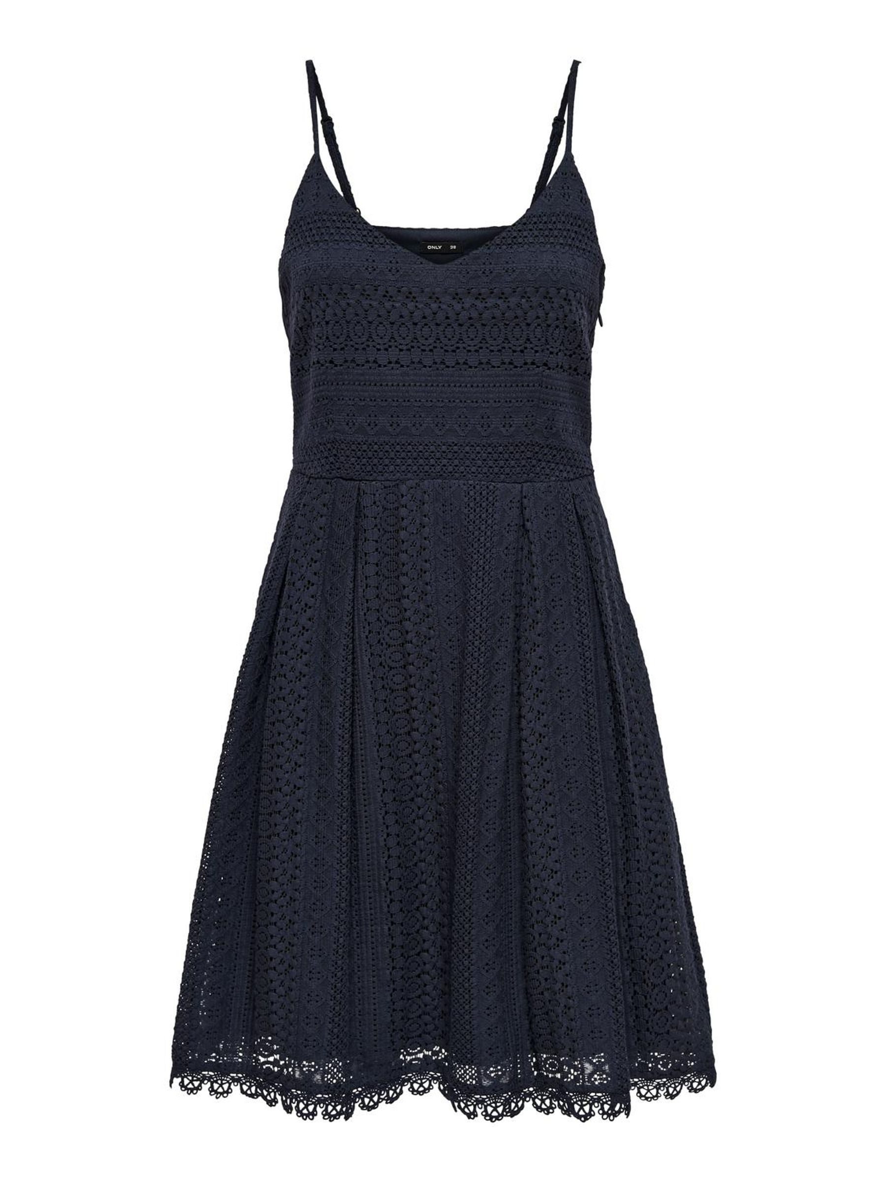 Only Jurk met bandjes ONLHELENA LACE S/L SHORT DRESS WVN