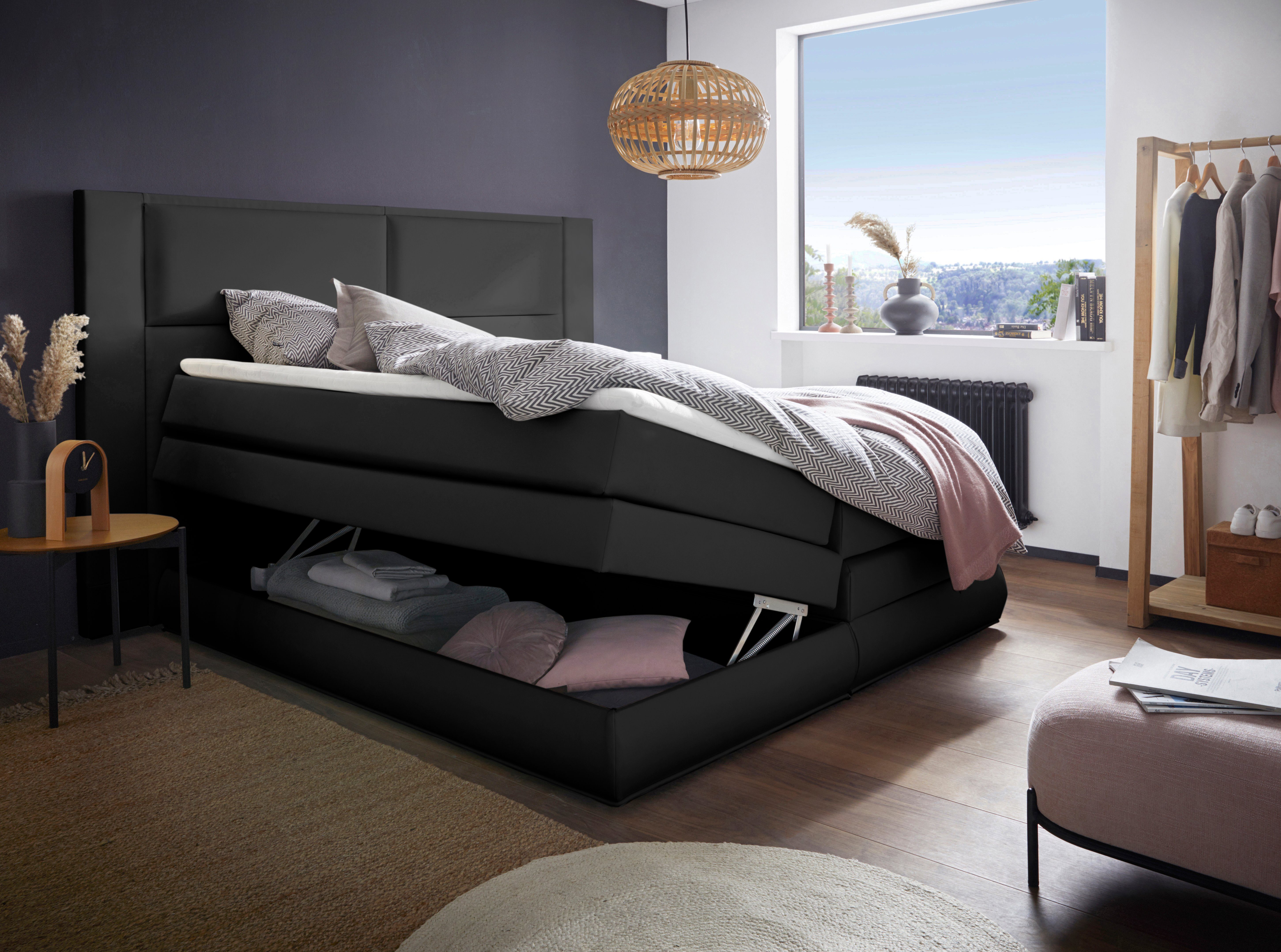 COLLECTION AB Boxspring Copenhagen inclusief bedkist, topmatras, naar keuze met ledverlichting
