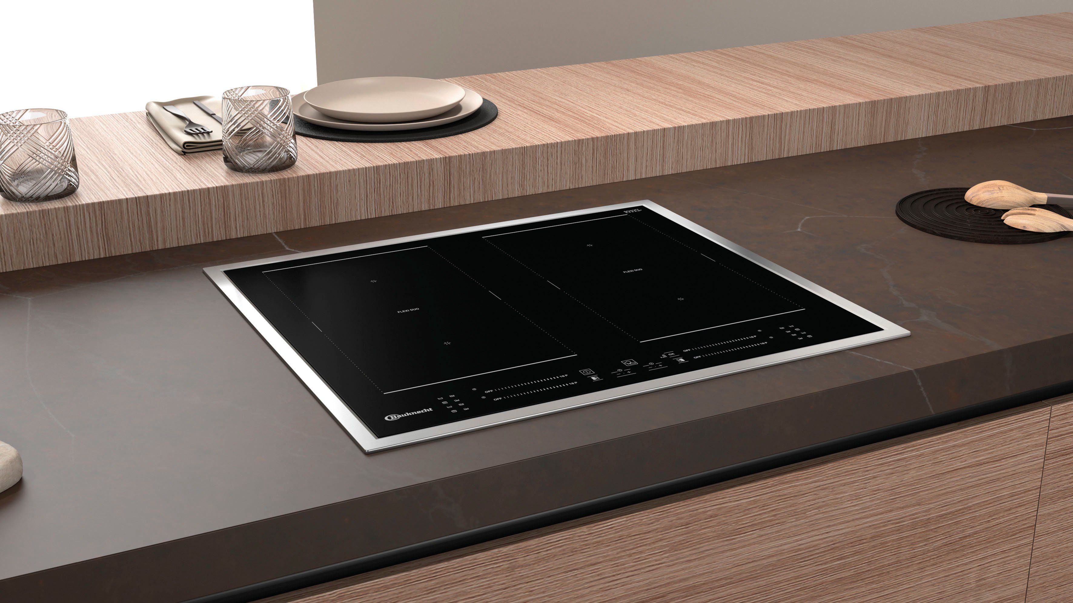 BAUKNECHT Flex-inductiekookplaat van SCHOTT CERAN® BS 4160C FT