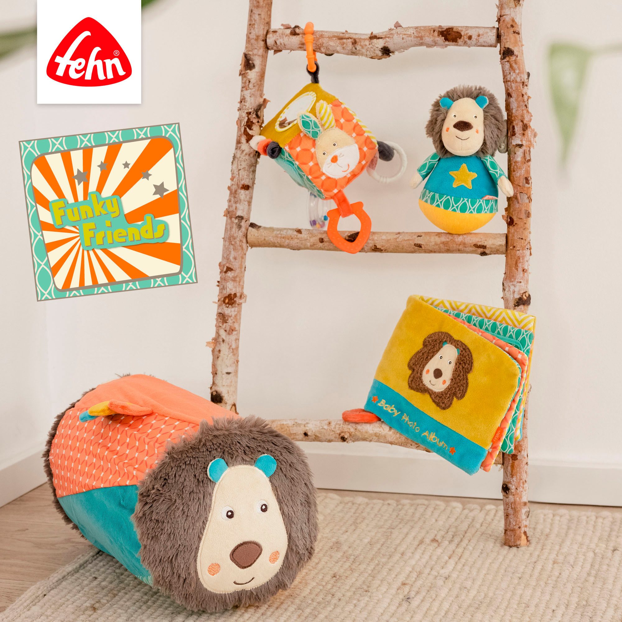 Fehn Grijpspeeltje Classic Stars, activiteit-dobbelsteen Funky Friends