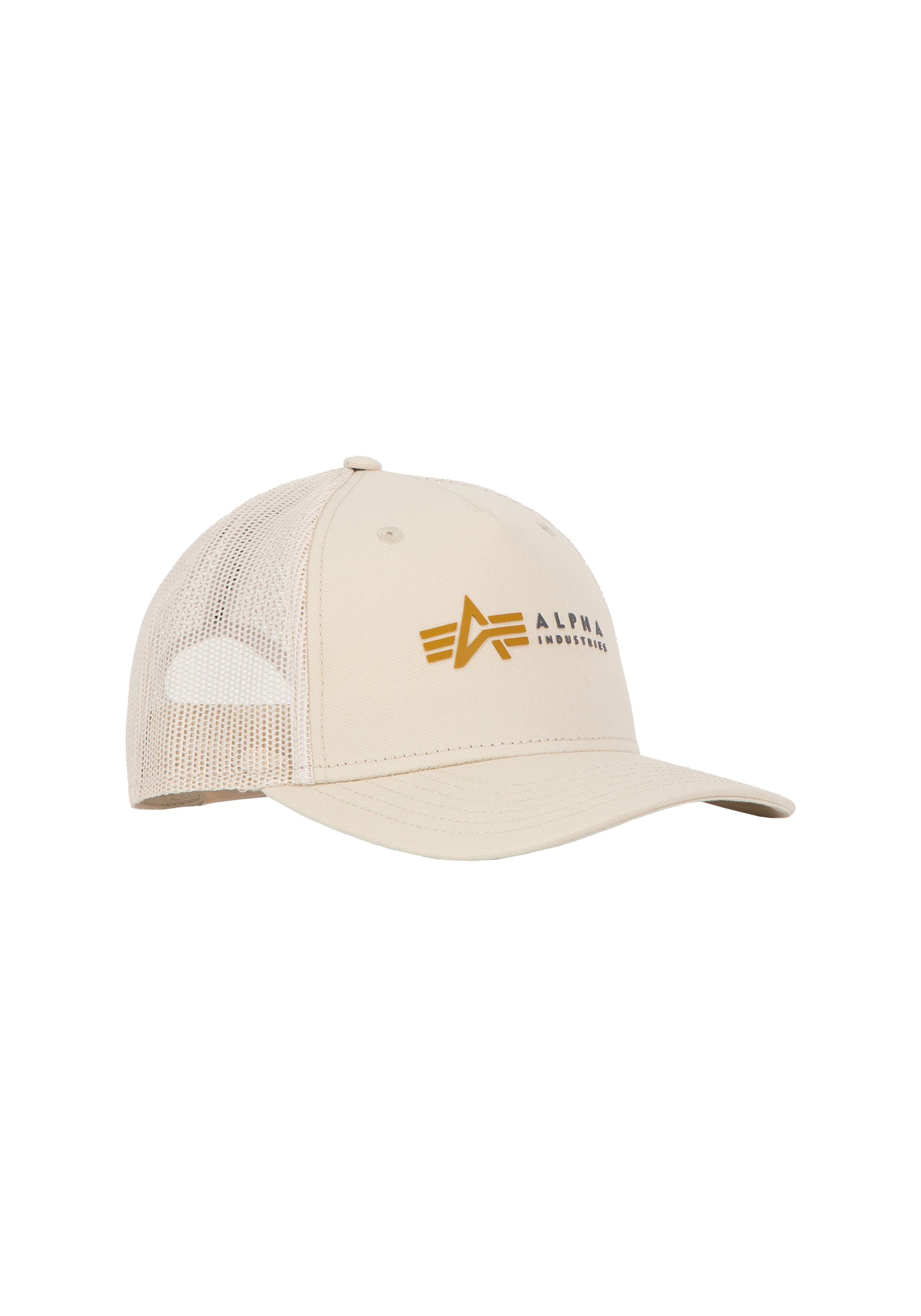 Alpha Industries Truckerpet Alpha Industries Accessoires - Headwear Alpha Label Trucker Cap unisex caps maat Onesize wit