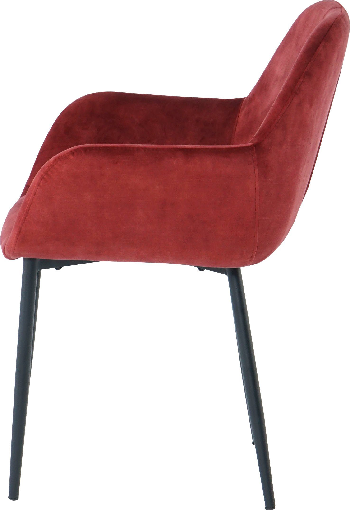 SIT Stoel met armleuningen glamoureuze bekleding in fluwelige look (set, 2 stuks)