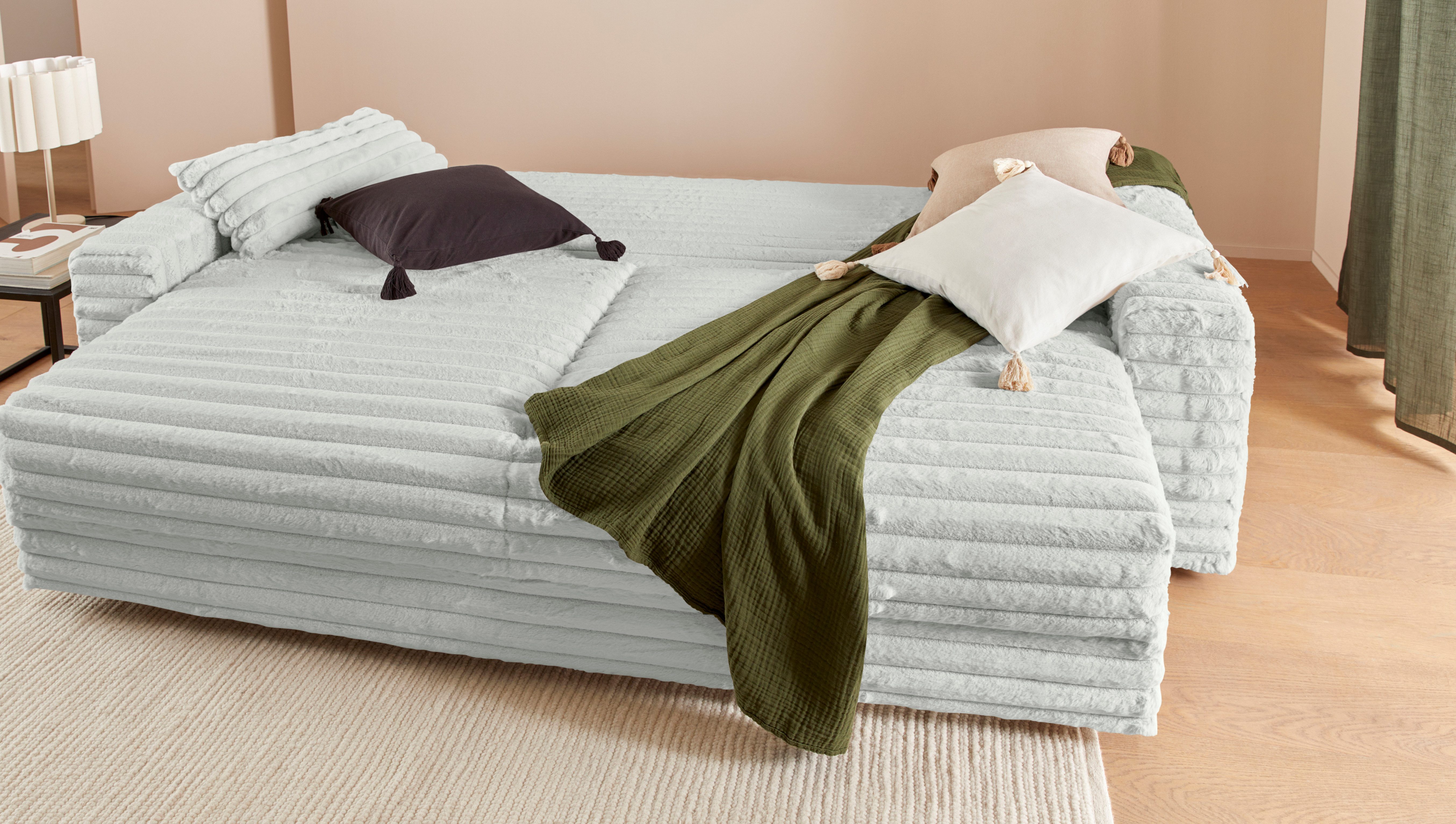 LeGer Home by Lena Gercke Slaapbank Imoga, kussen met slaapfunctie, 3-zits bank, bank met bedlade in moderne kleuren en stoffen, bedfunctie, ligoppervlak: 200x150 cm