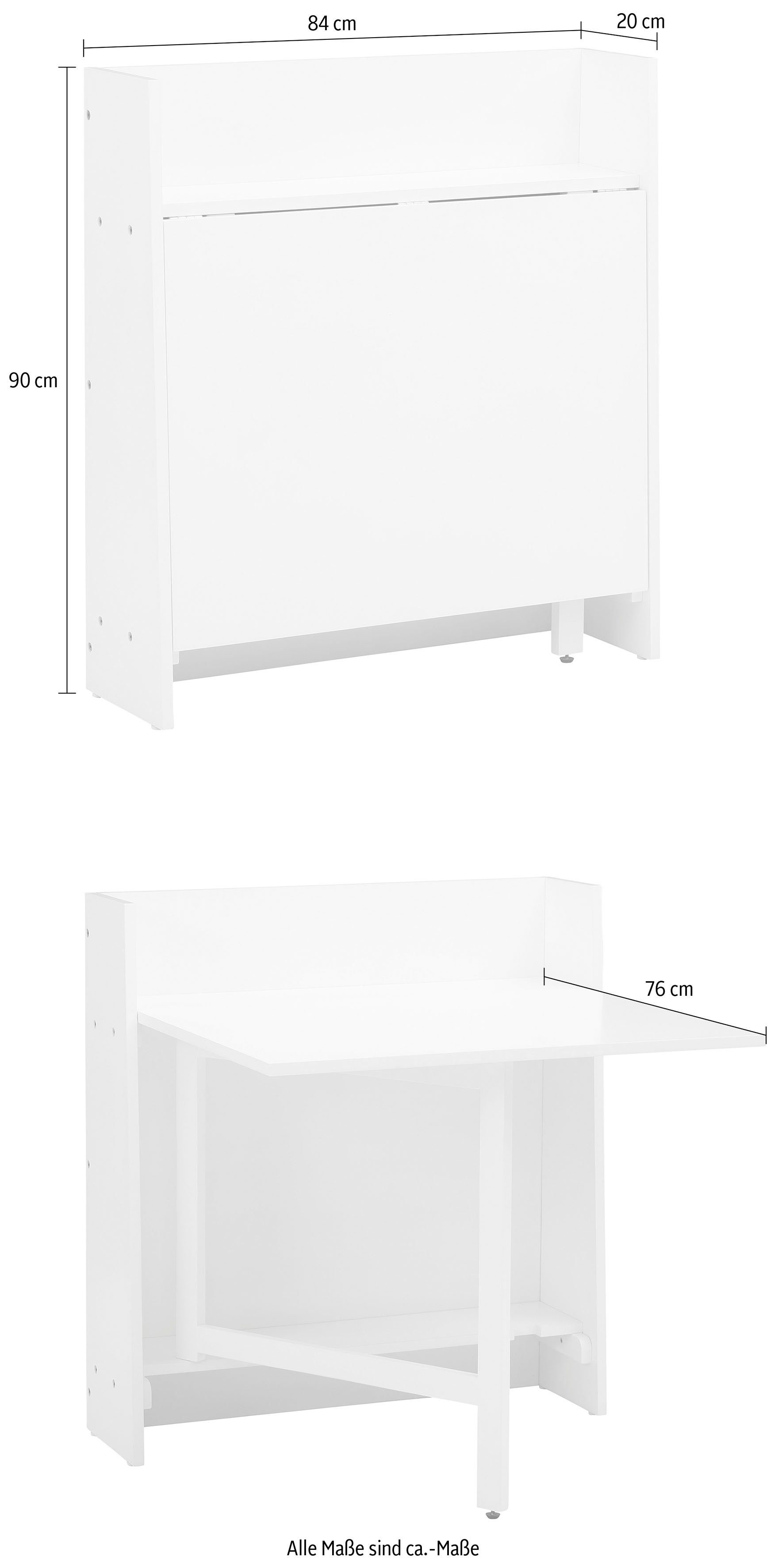 Home affaire Klaptafel Dinant in rustieke stijl gehouden, ruimtebesparend, inklapbaar, breedte 84 cm