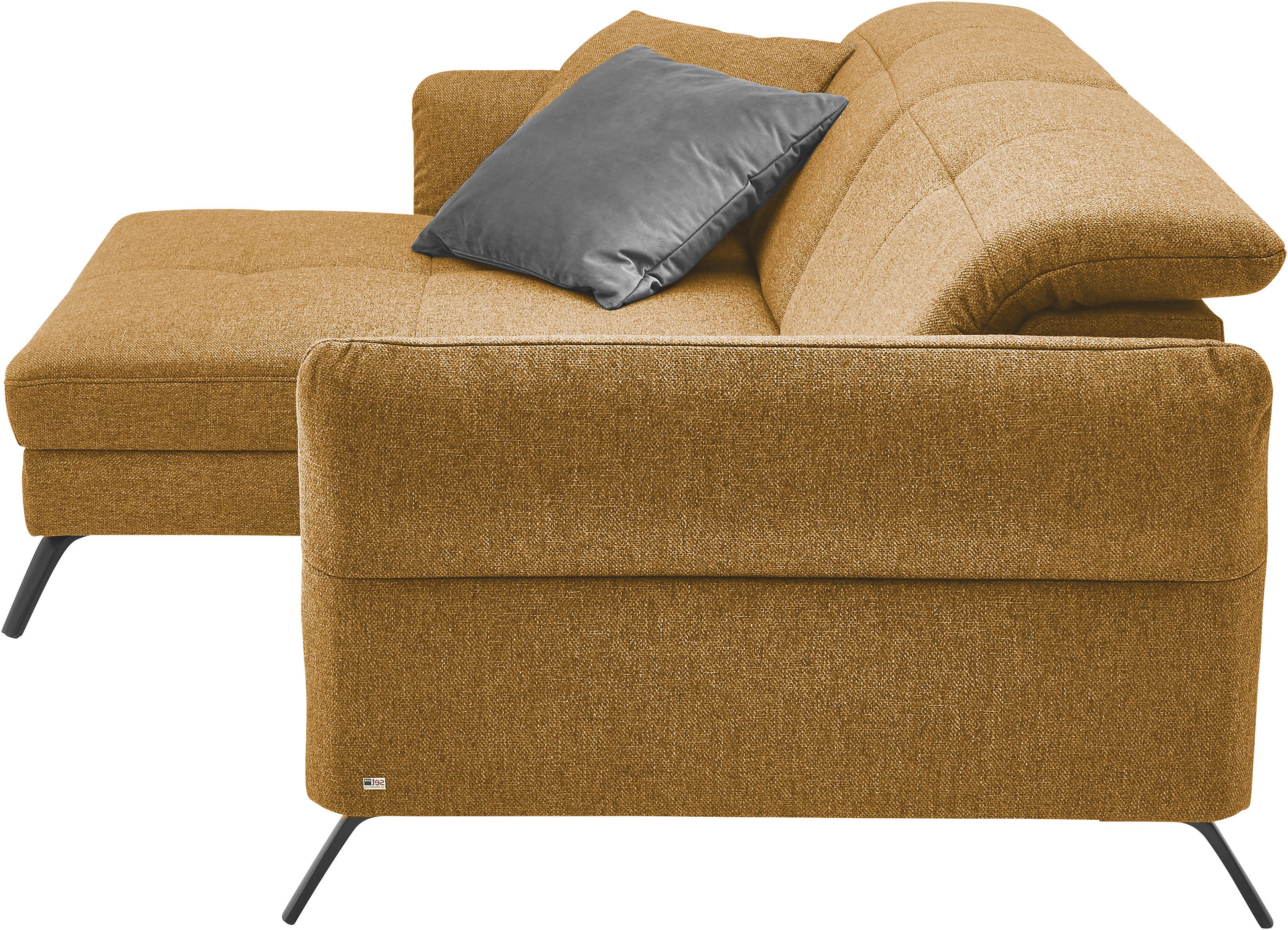 set one by Musterring Hoekbank SO 4400 V optioneel met motorische bedfunctie & hoofdverstelling, voet zwart