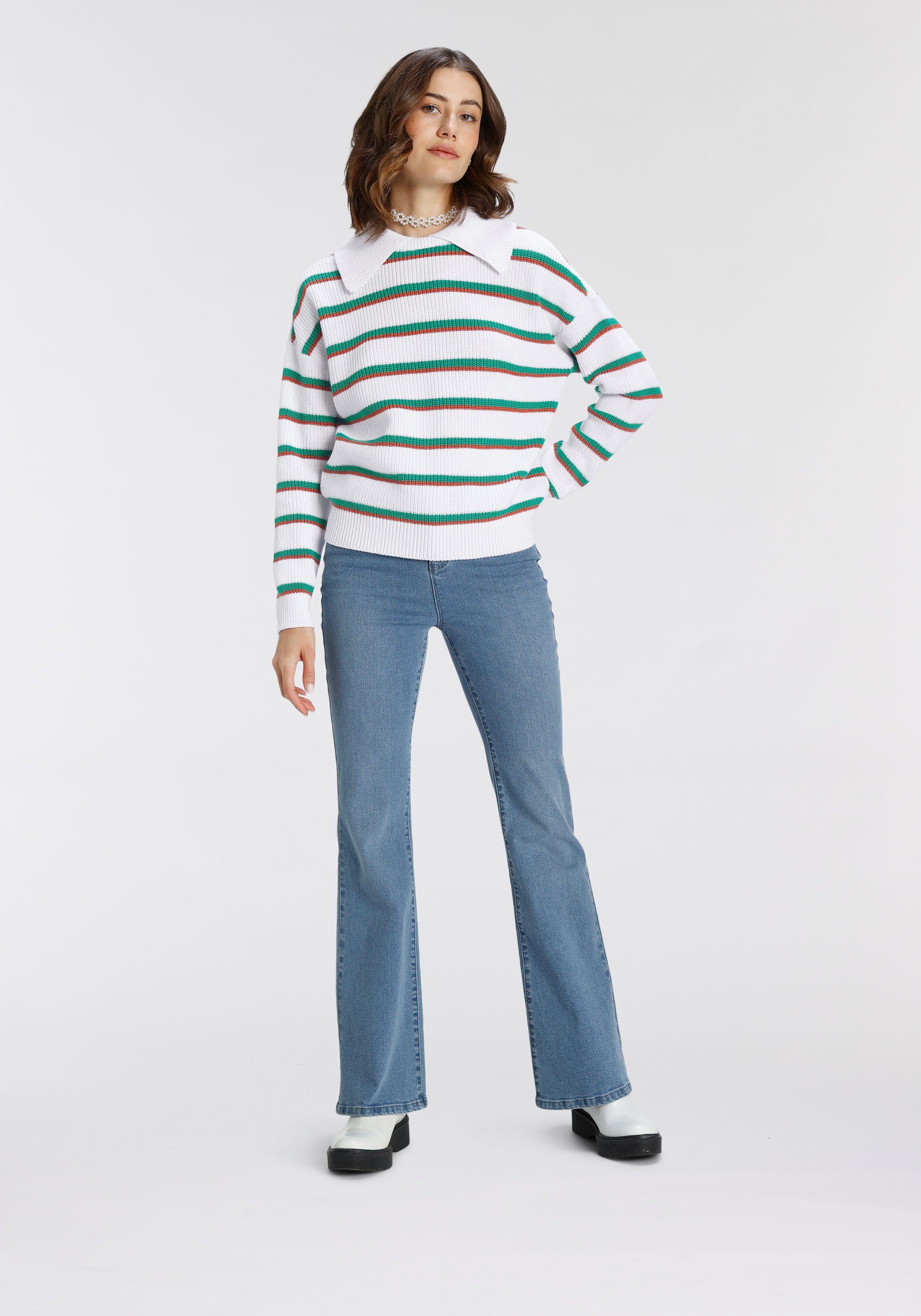 AJC High-waist jeans in flared vorm in 5-pocket-stijl