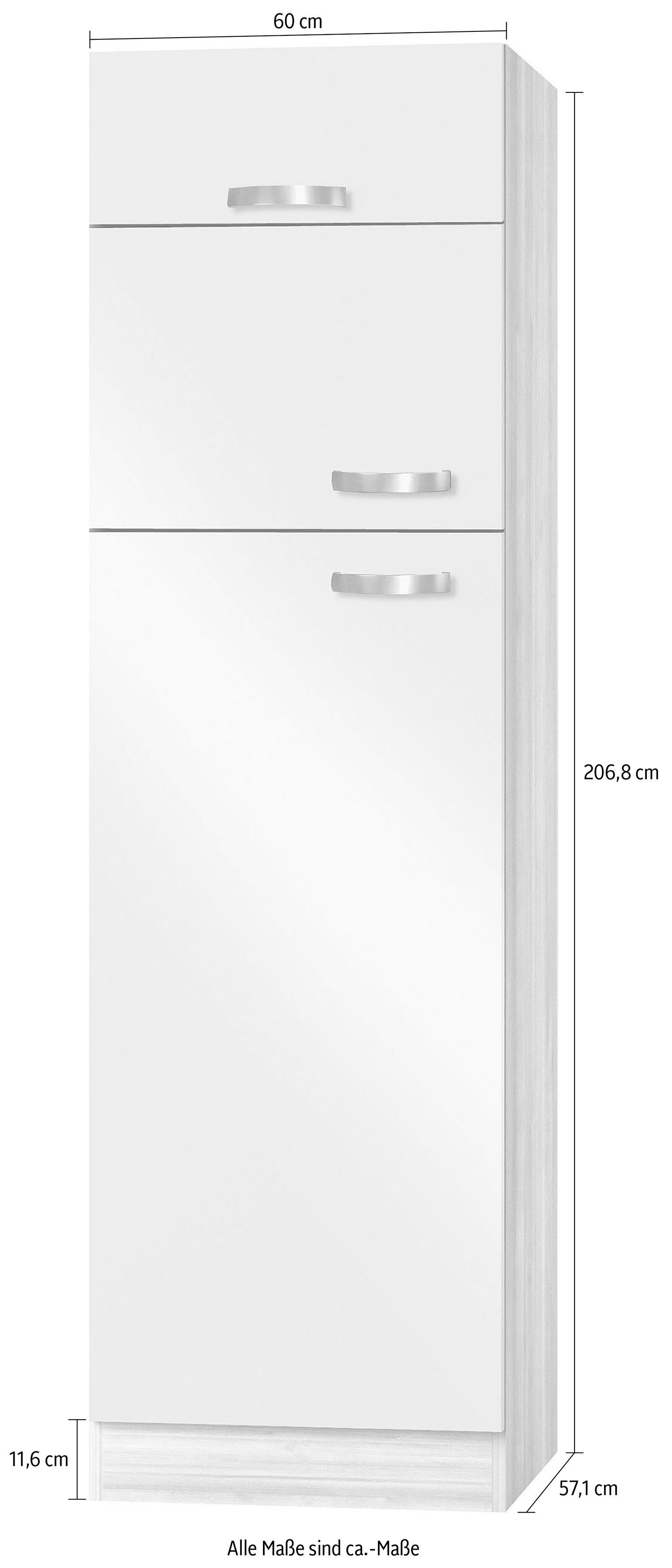 OPTIFIT Koelkastombouw Faro , met metalen handgrepen, breedte 60 cm