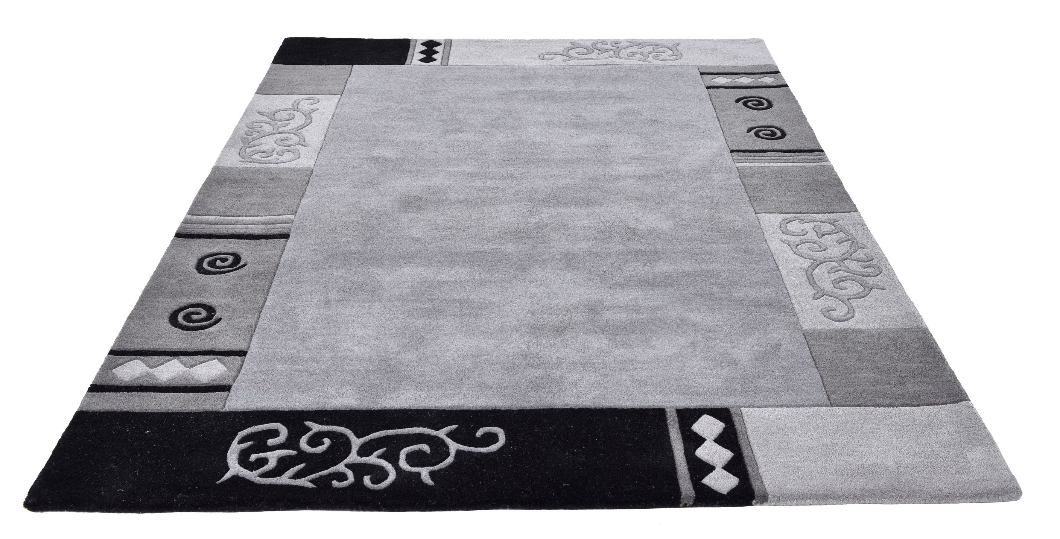 THEKO Wollen kleed AMBADI zuiver scheerwol, handgetuft, met randdessin, modern