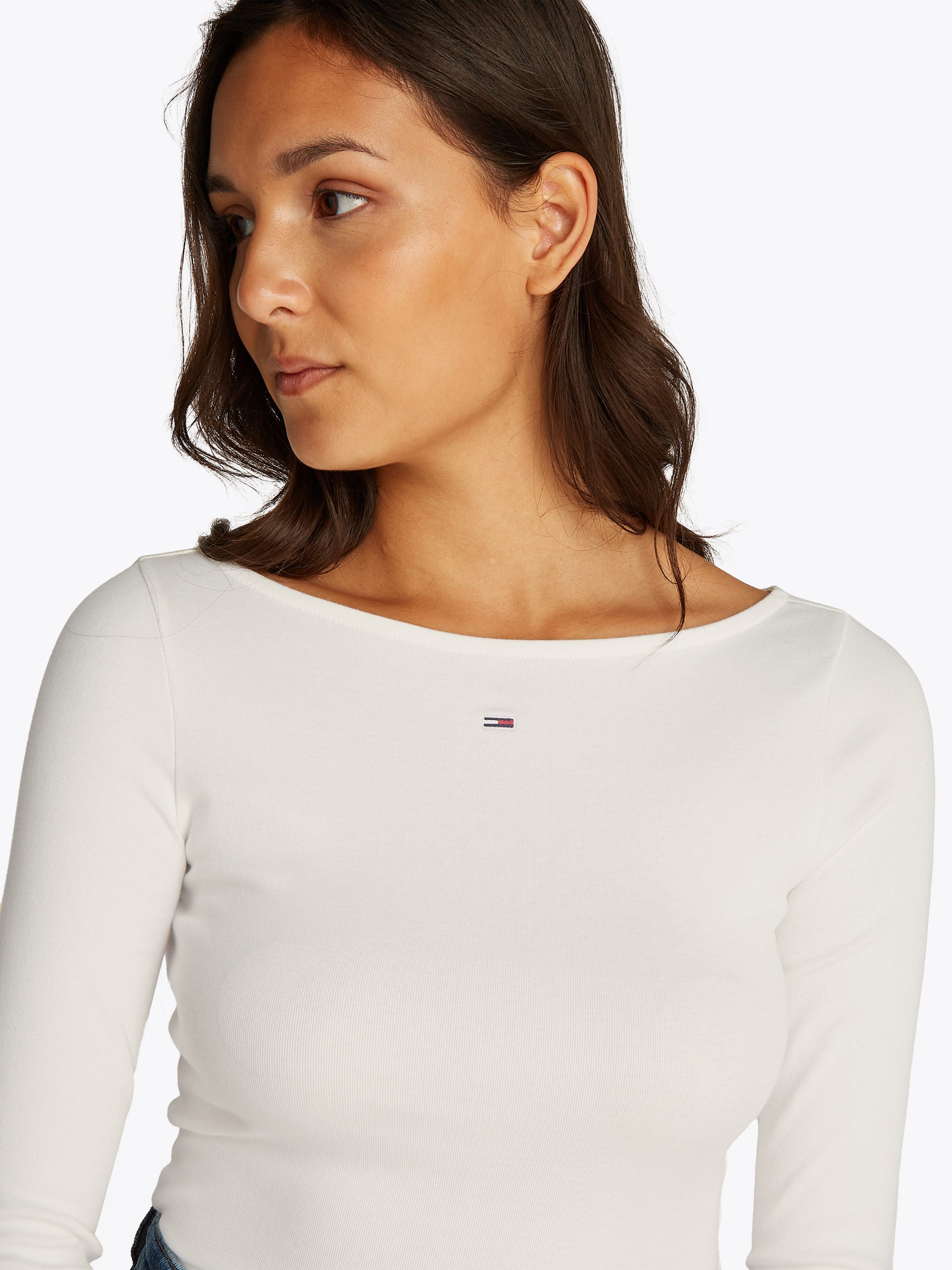 TOMMY JEANS Shirt met lange mouwen TJW BOAT NECK TOP LS