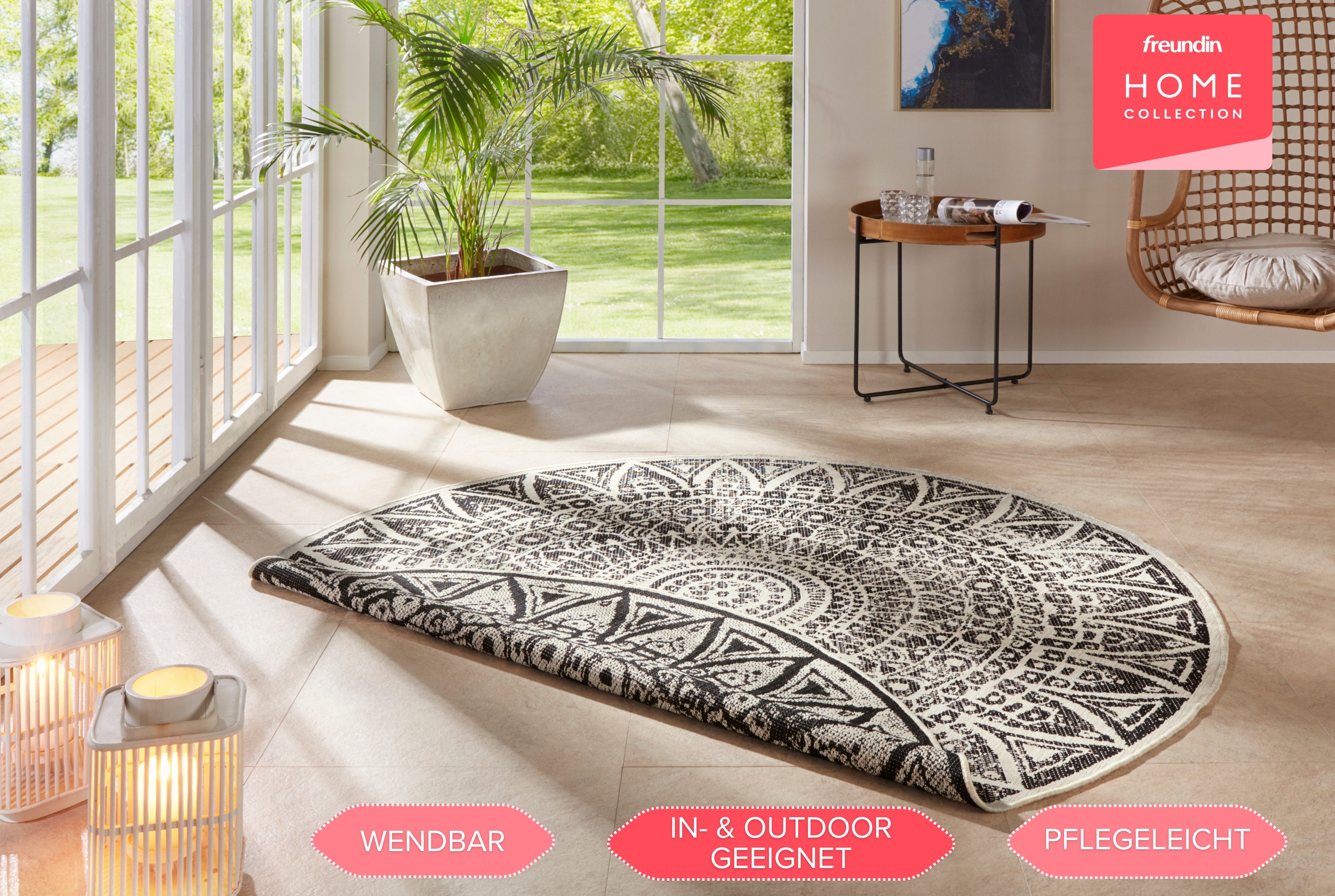 freundin Home Collection Vloerkleed Lilja omkeerbaar tapijt In- en outdoor, dubbelzijdig, weerbestendig, balkon, tuin, woonkamer