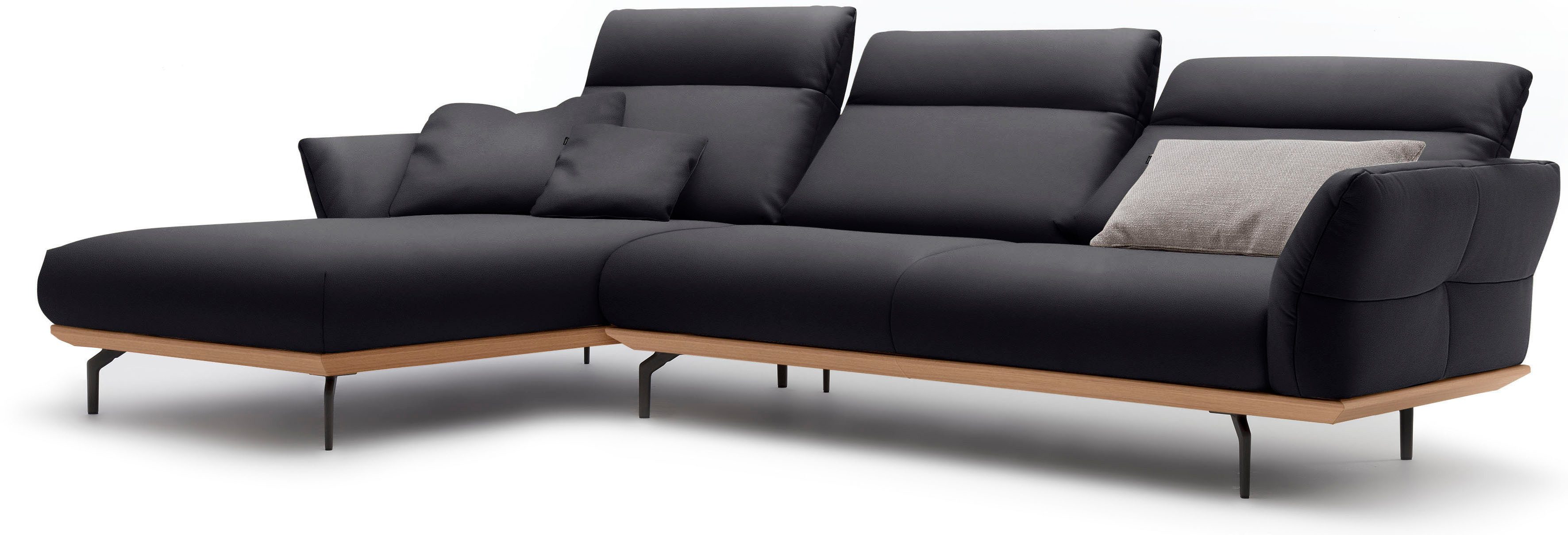 Creation BY ROLF BENZ Hoekbank Hs.460 Sokkel in eiken, onderstel in umbra grijs, breedte 318 cm