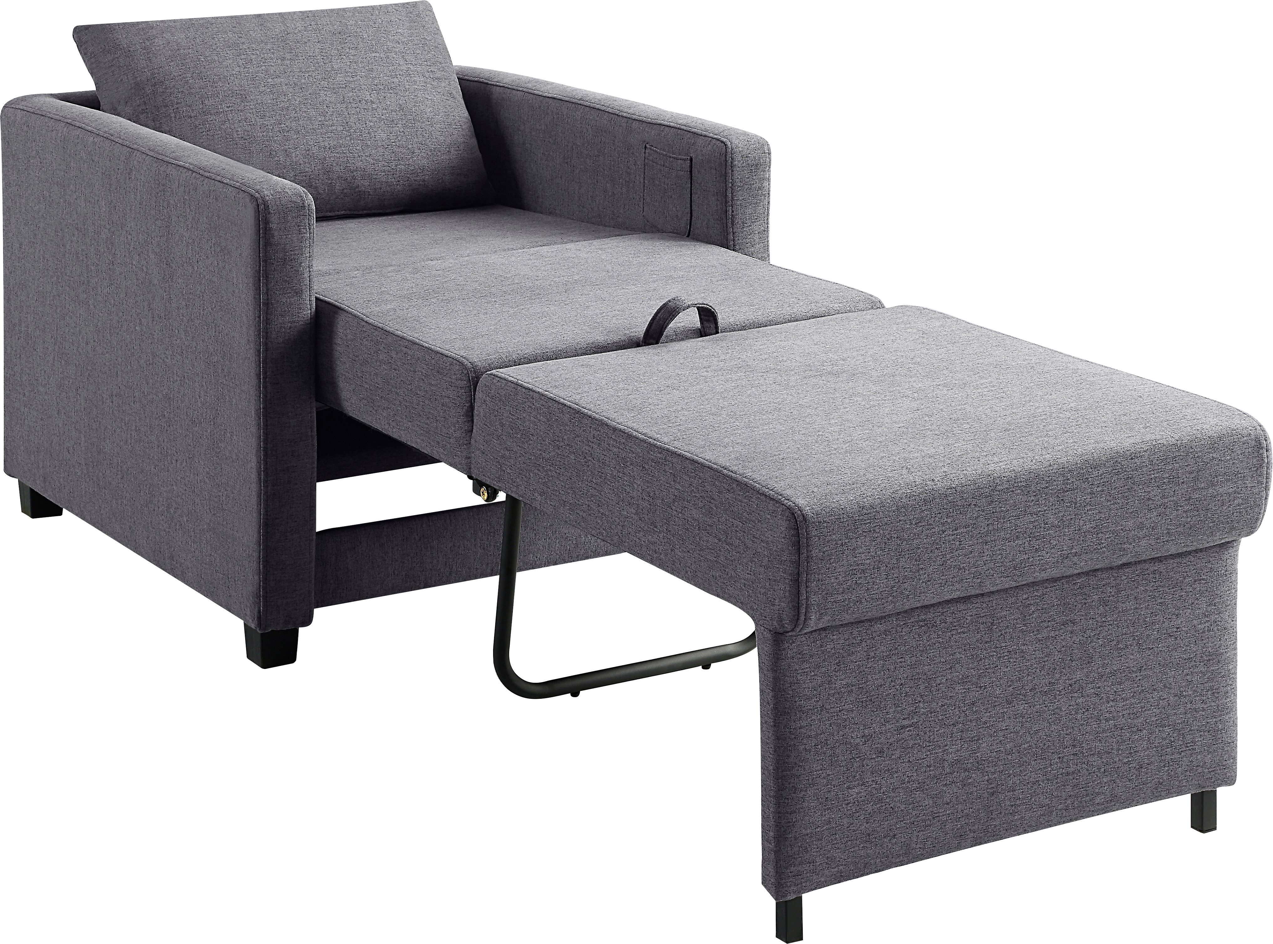 ATLANTIC home collection Relaxfauteuil Jerry met slaapfunctie, als logeerbed en inclusief kussens