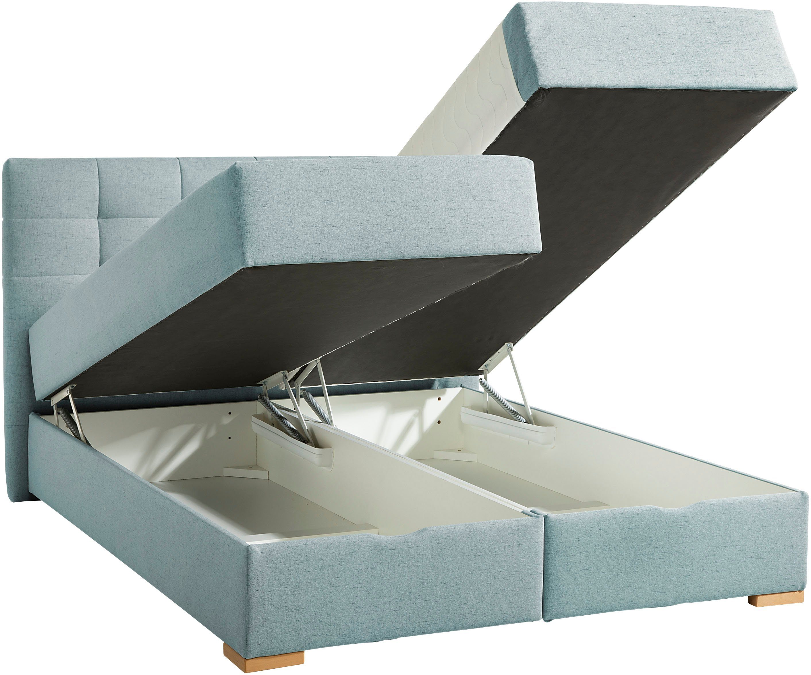 Home affaire Boxspring Olivet in 4 kleuren, 4 breedten, 2 matrassoorten, ook in extra lang 220 cm
