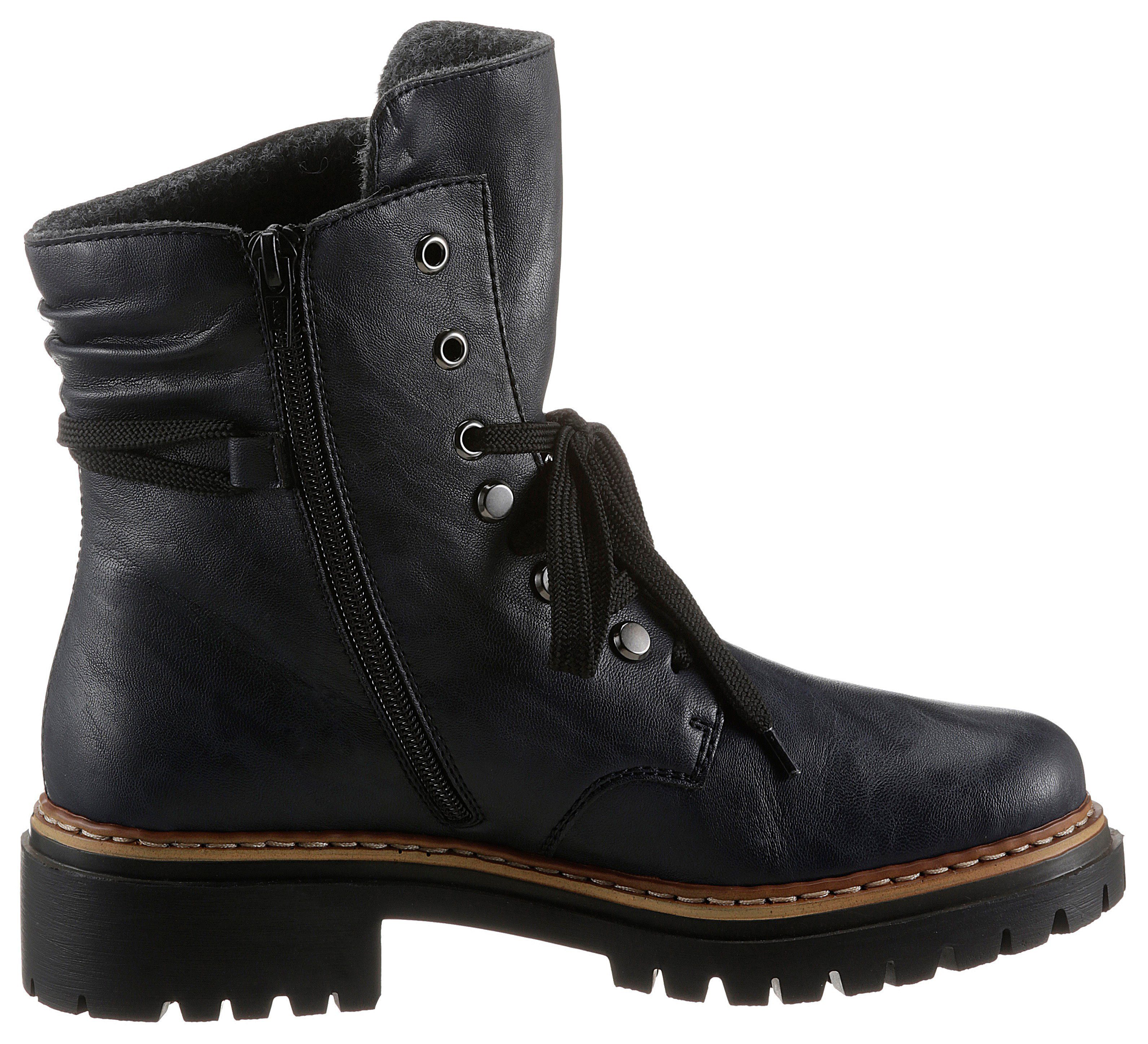 Rieker Hoge veterschoenen , enkellaarsjes, profielzool, blokhak, met casual vetersluiting