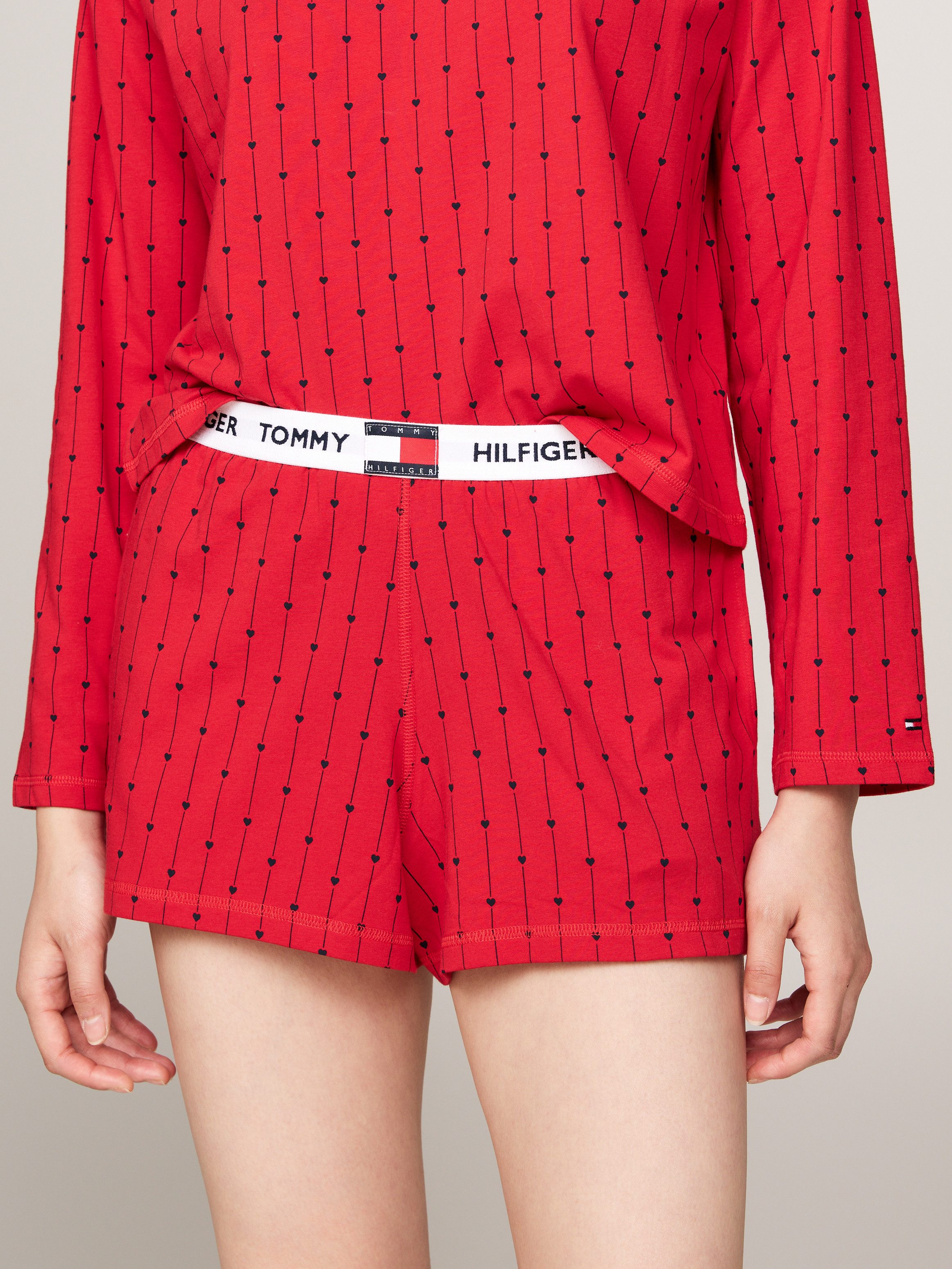 Tommy Hilfiger Underwear Pyjama LS SHORT PRT PJ SET met hartjes allover-patroon (set 2-delig 2-delig)
