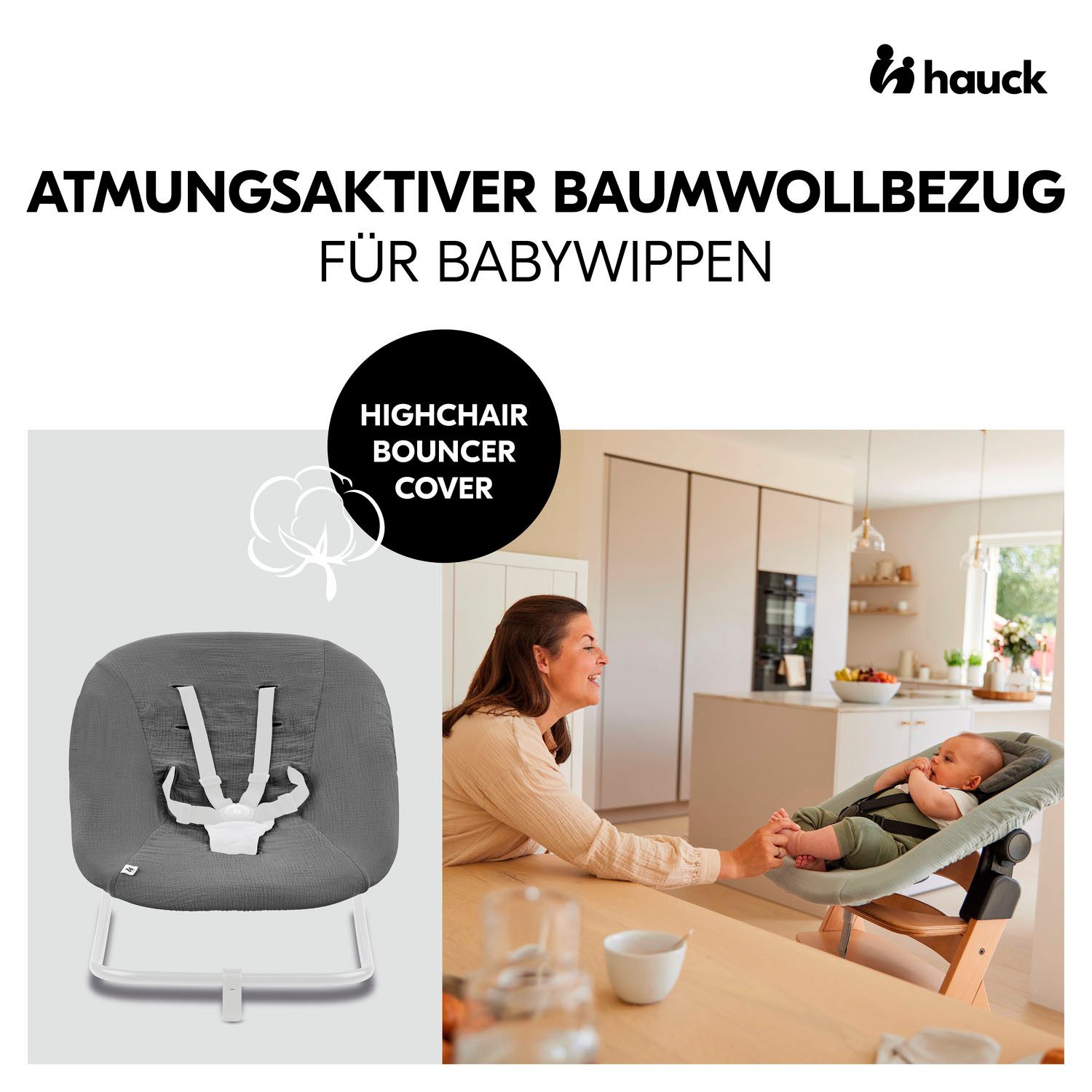 Hauck Wipstoel Highchair Bouncer Cover Beschermhoes voor babywip