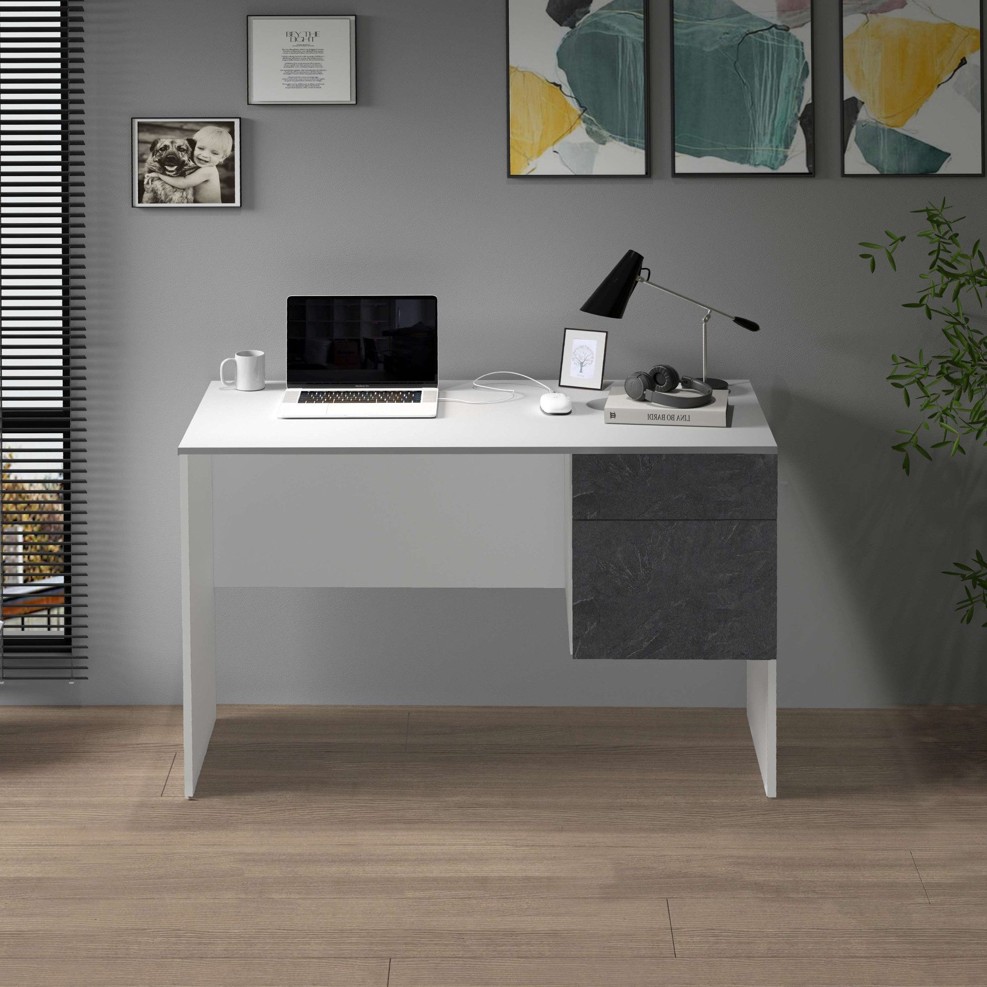 INOSIGN Bureau Coro, kleine computertisch, bureautafel met 1 deur & 1 lade, breedte 110 cm, made in italy