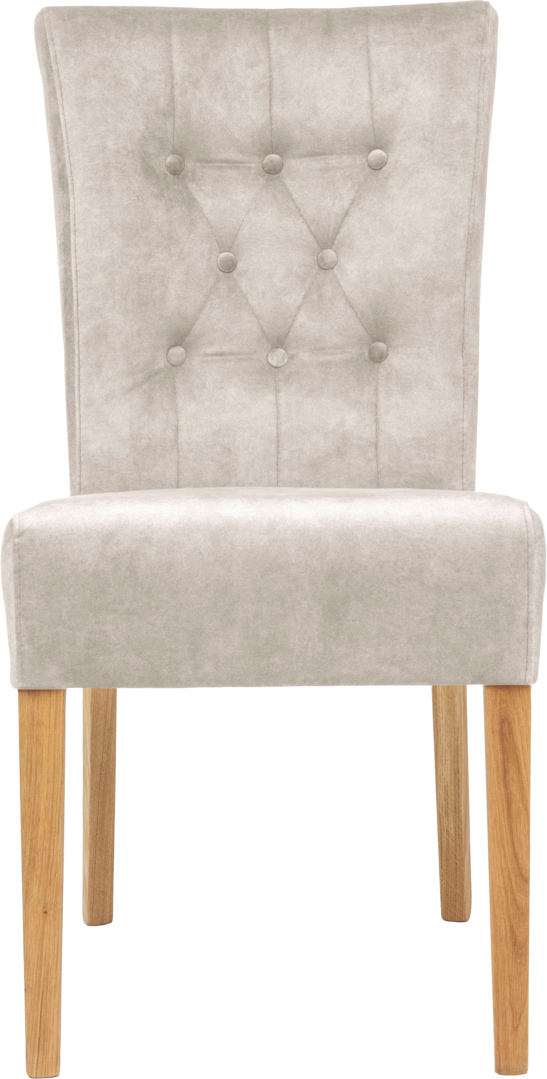 Home affaire Stoel Queen Eetkamerstoel met capitonnage, set van 2, 4 of 6