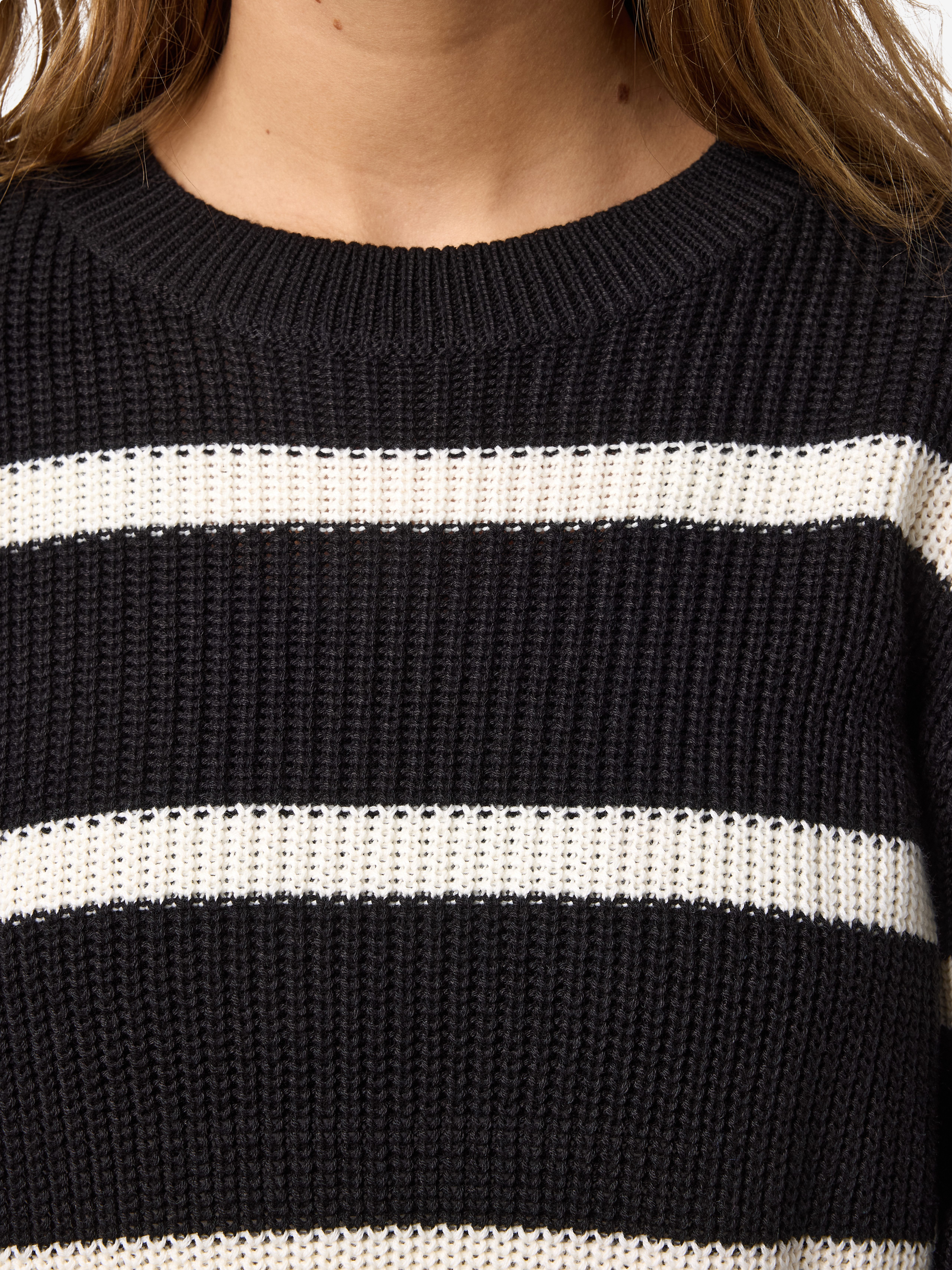 Noisy may Gebreide trui NMMAYSA L/S STRIPE O-NECK KNIT NOOS