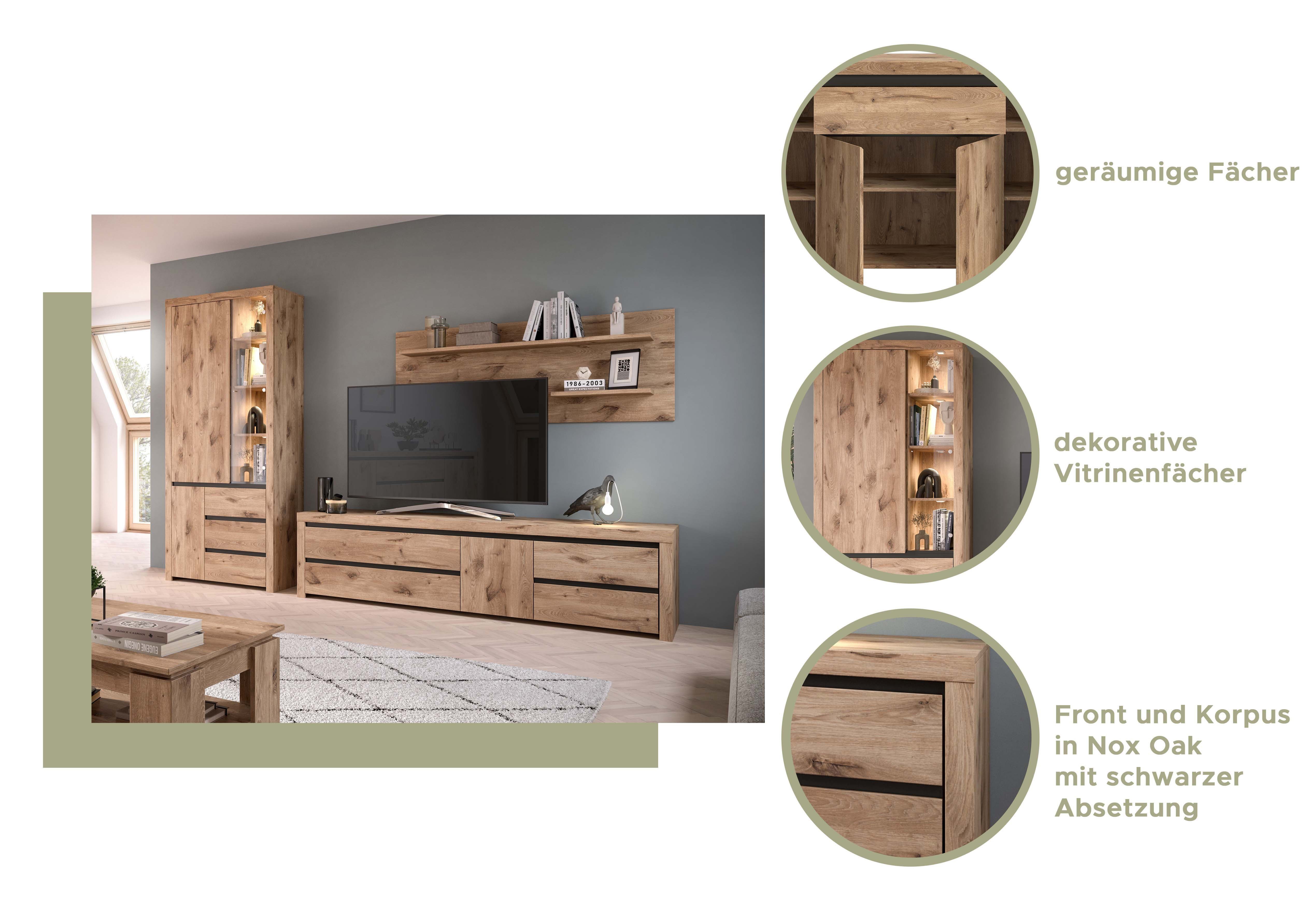 INOSIGN Wandrek Silvestris, Breedte 160 cm, 2 Planken, inclusief Montagemateriaal (1 stuk)