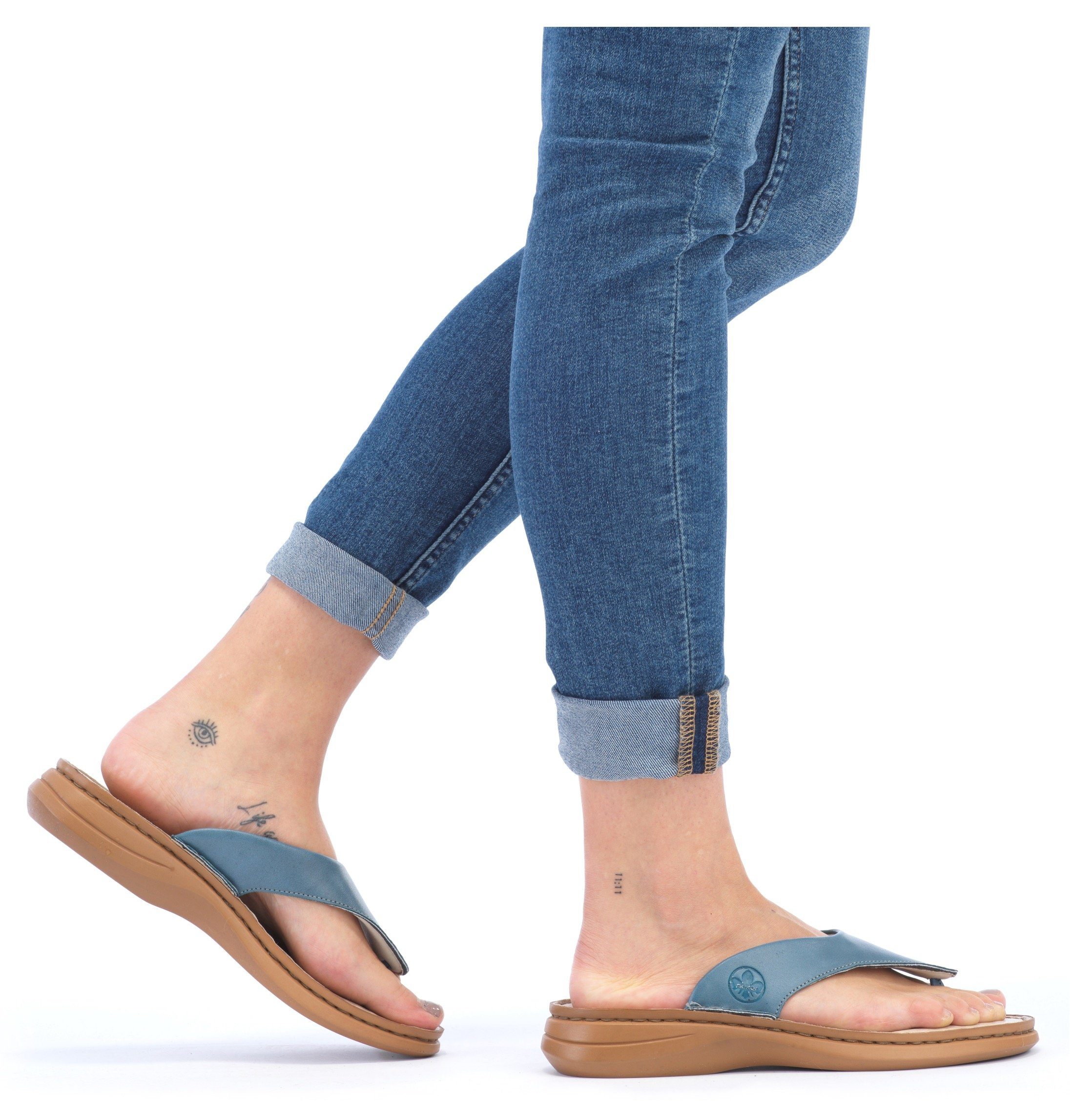 Rieker Teenslippers zomerschoen, slippers met tussenstuk voor de tenen