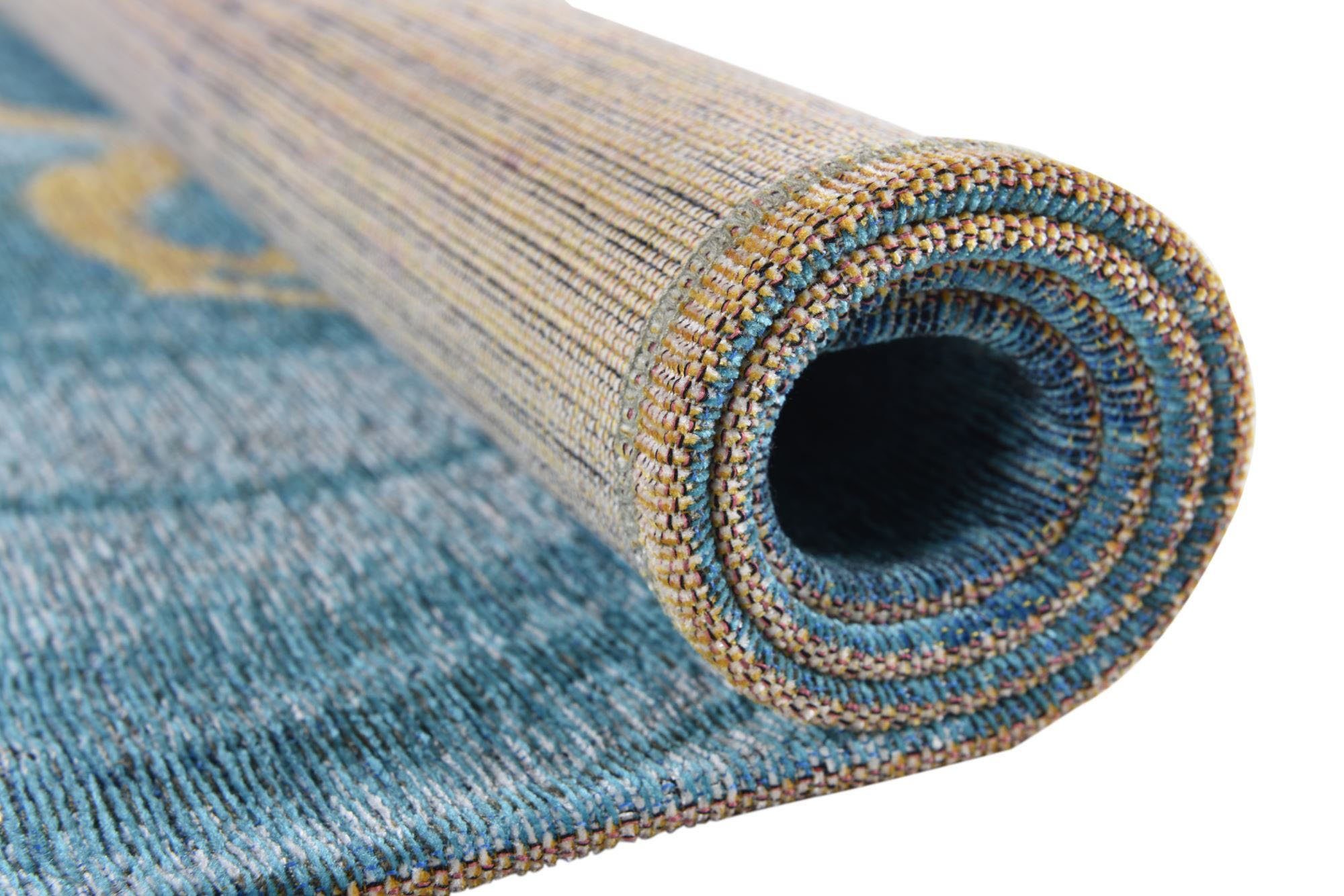 Gino Falcone Vloerkleed Cosima-110 plat geweven jacquard-vloerkleed, met chenillegaren, modern design