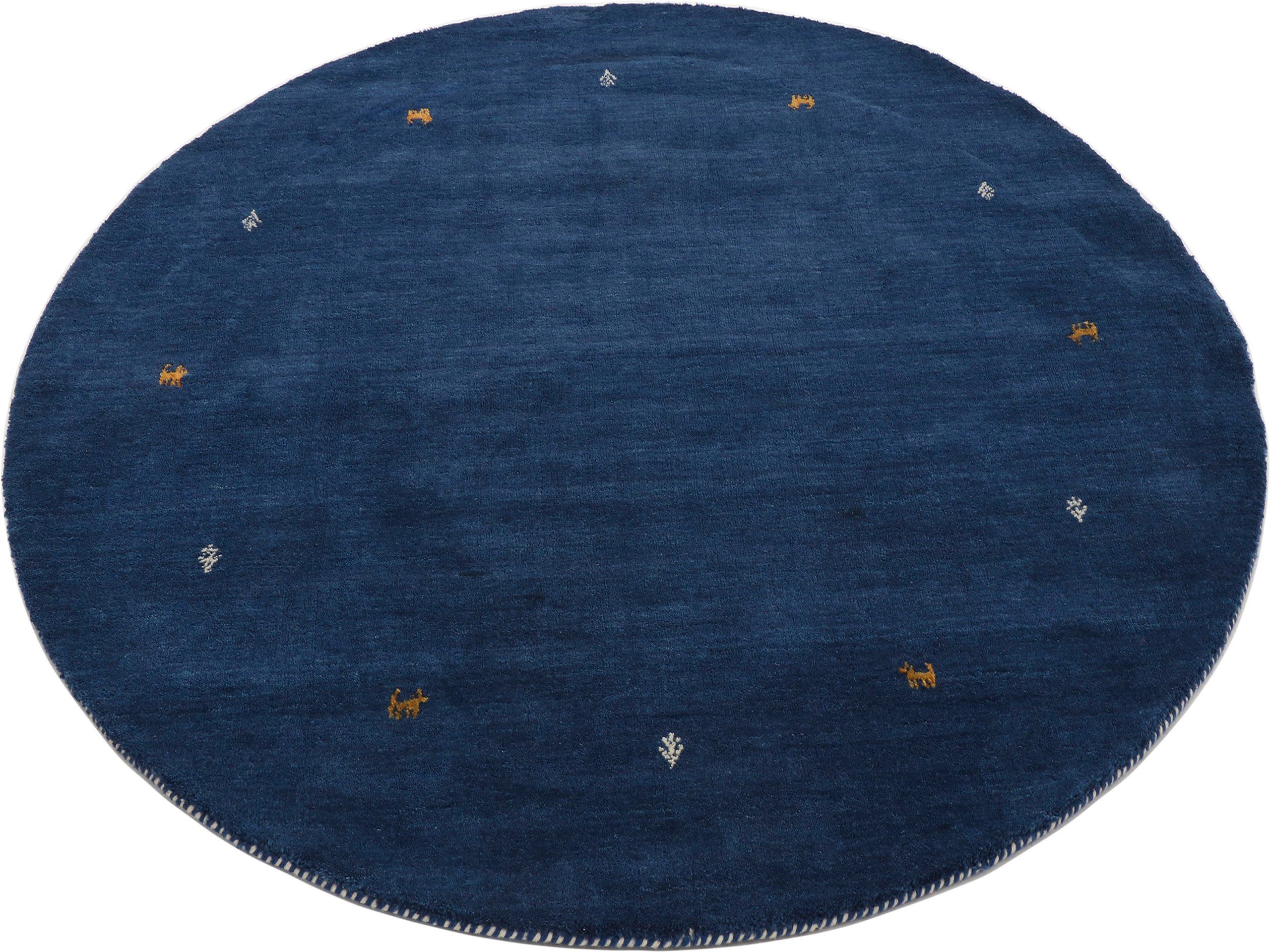 carpetfine Wollen kleed Gabbeh uni zuivere wol met de hand geweven, gabbeh diermotief warm omgevingsklimaat vele maten