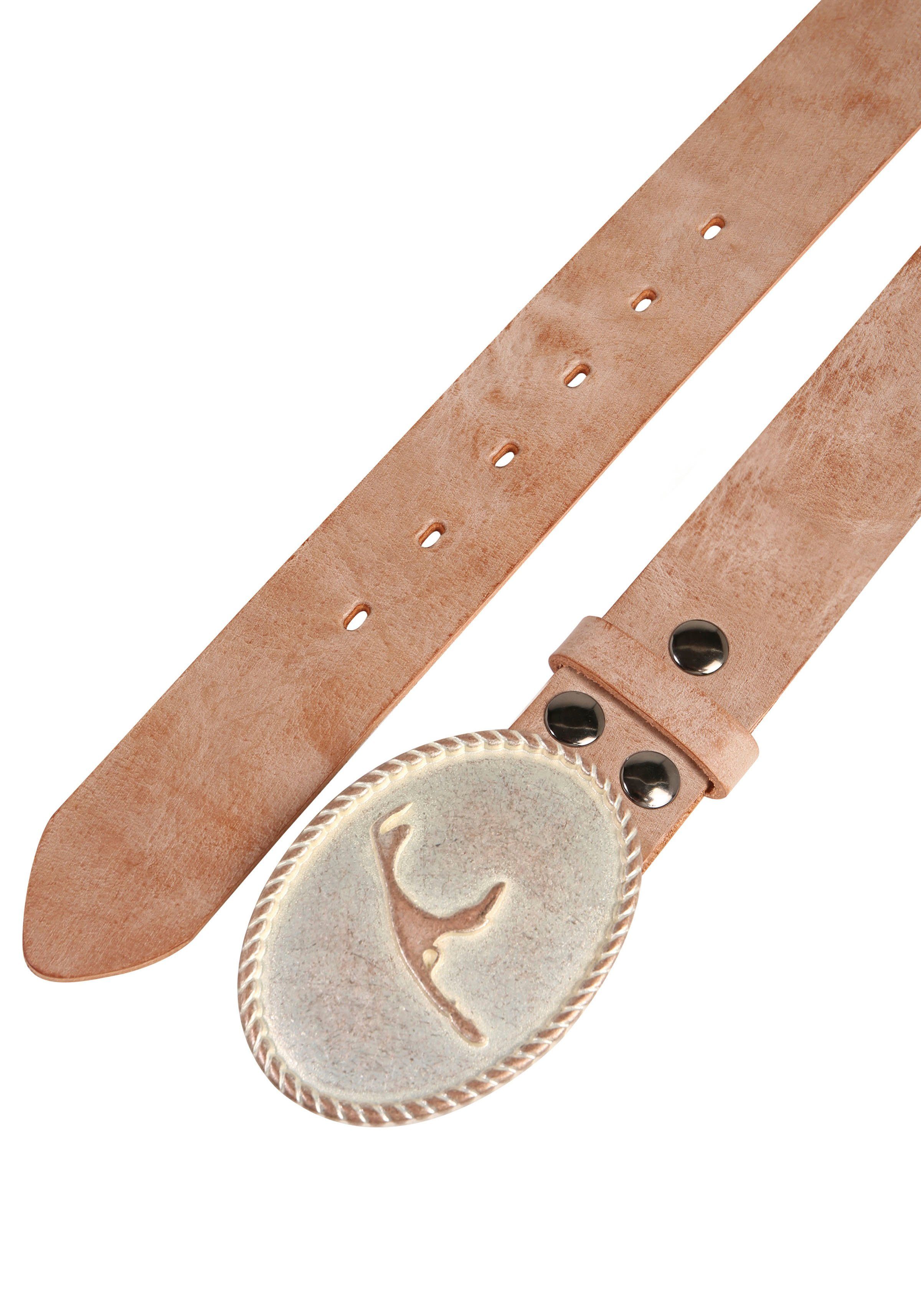RETTUNGSRING by showroom 019° Leren riem met verwisselbare sluiting "sylt roze"