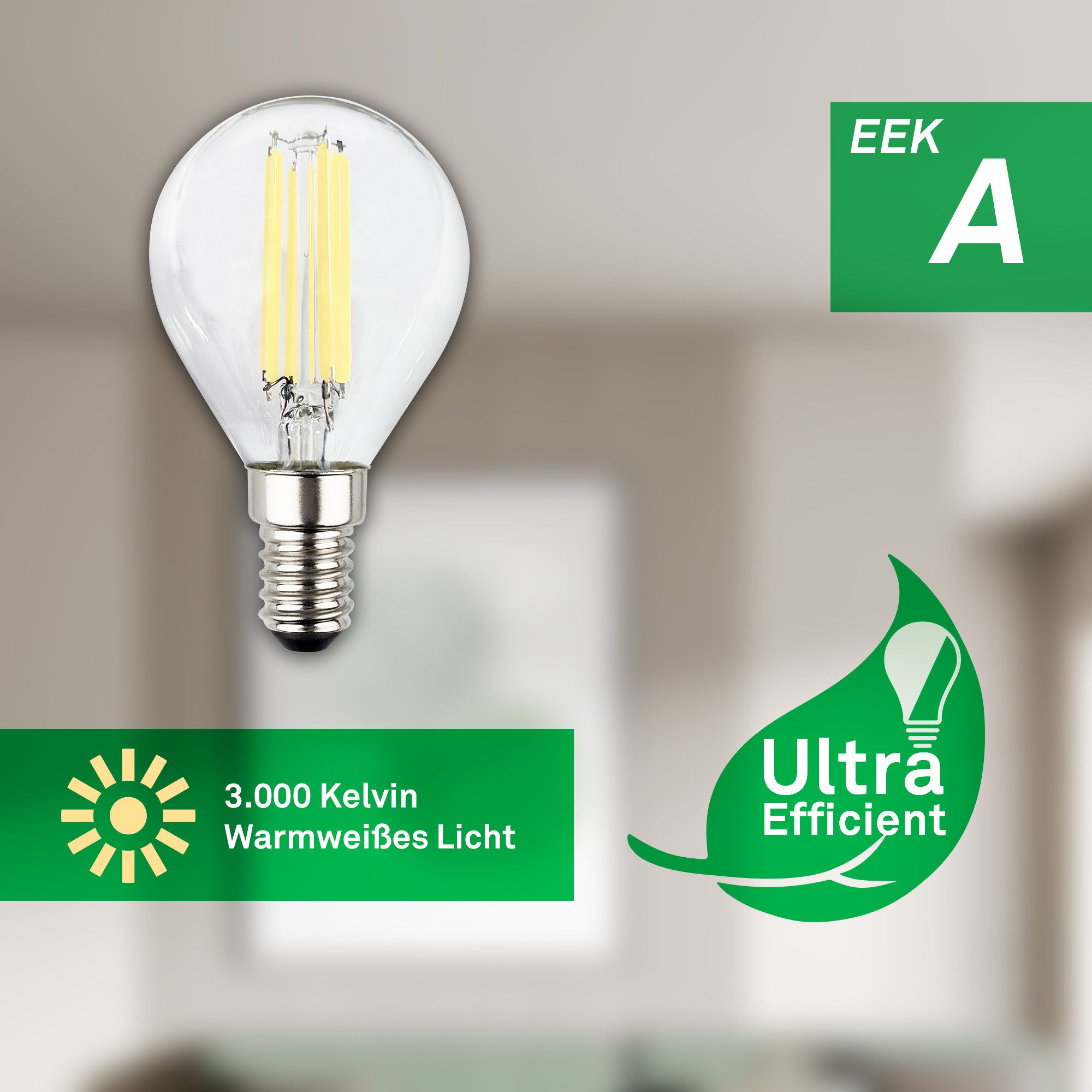 Briloner Leuchten Led-verlichting Ultra-efficiënte lichtbron EEK A, E14 Druppel, 2-pack