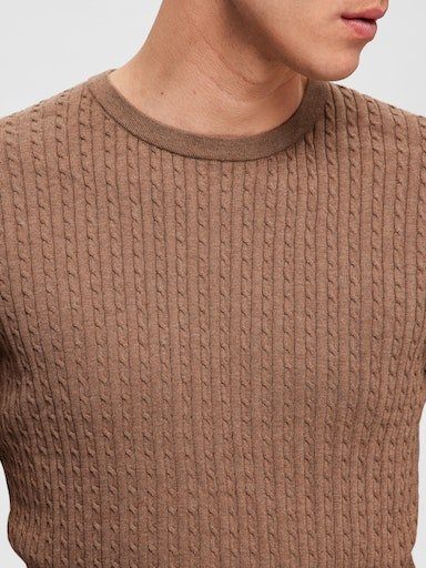 SELECTED HOMME Trui met ronde hals SLHBERG CABLE CREW NECK NOOS
