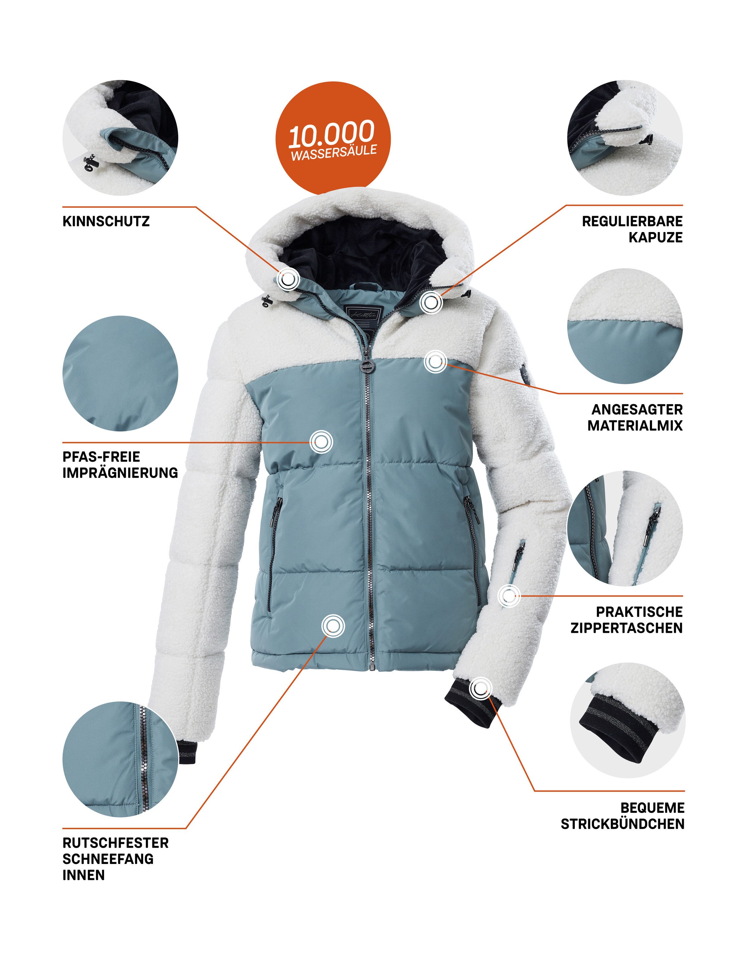 Killtec Ski-jack KSW 111 WMN SKI QLTD JCKT Winddicht, waterafstotend, ademend, stijlvol, PFAS-vrij